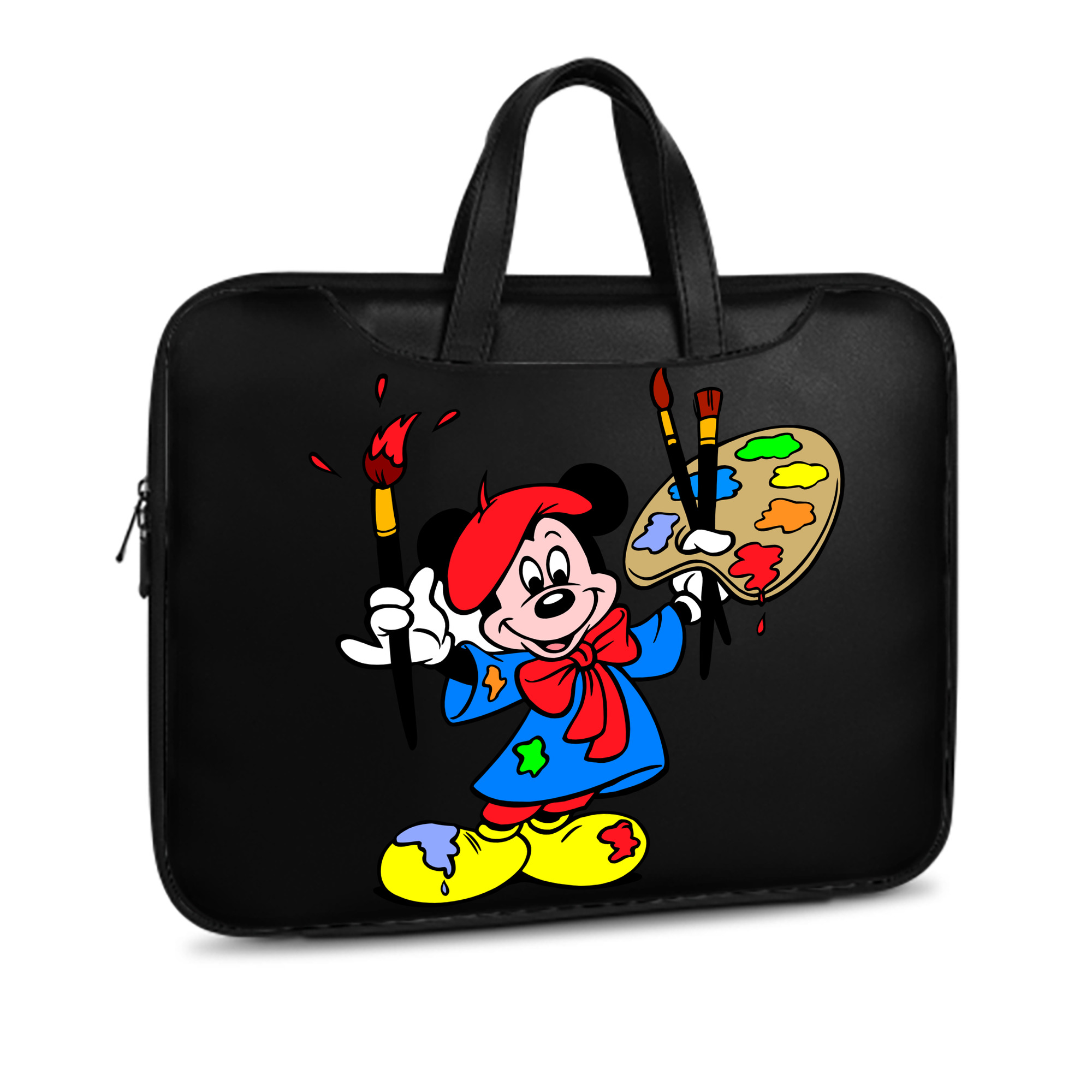 （画像用） ミッキーマウス Mickey Mouse レザーラップトップバッグ　ノートパソコンケース