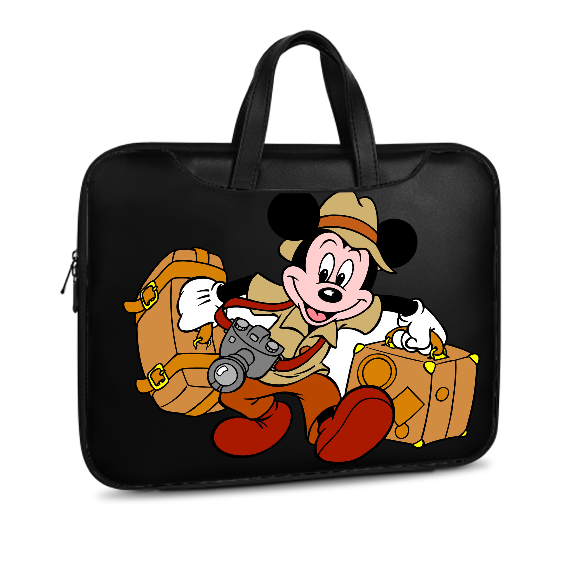 （画像用） ミッキーマウス Mickey Mouse レザーラップトップバッグ　ノートパソコンケース