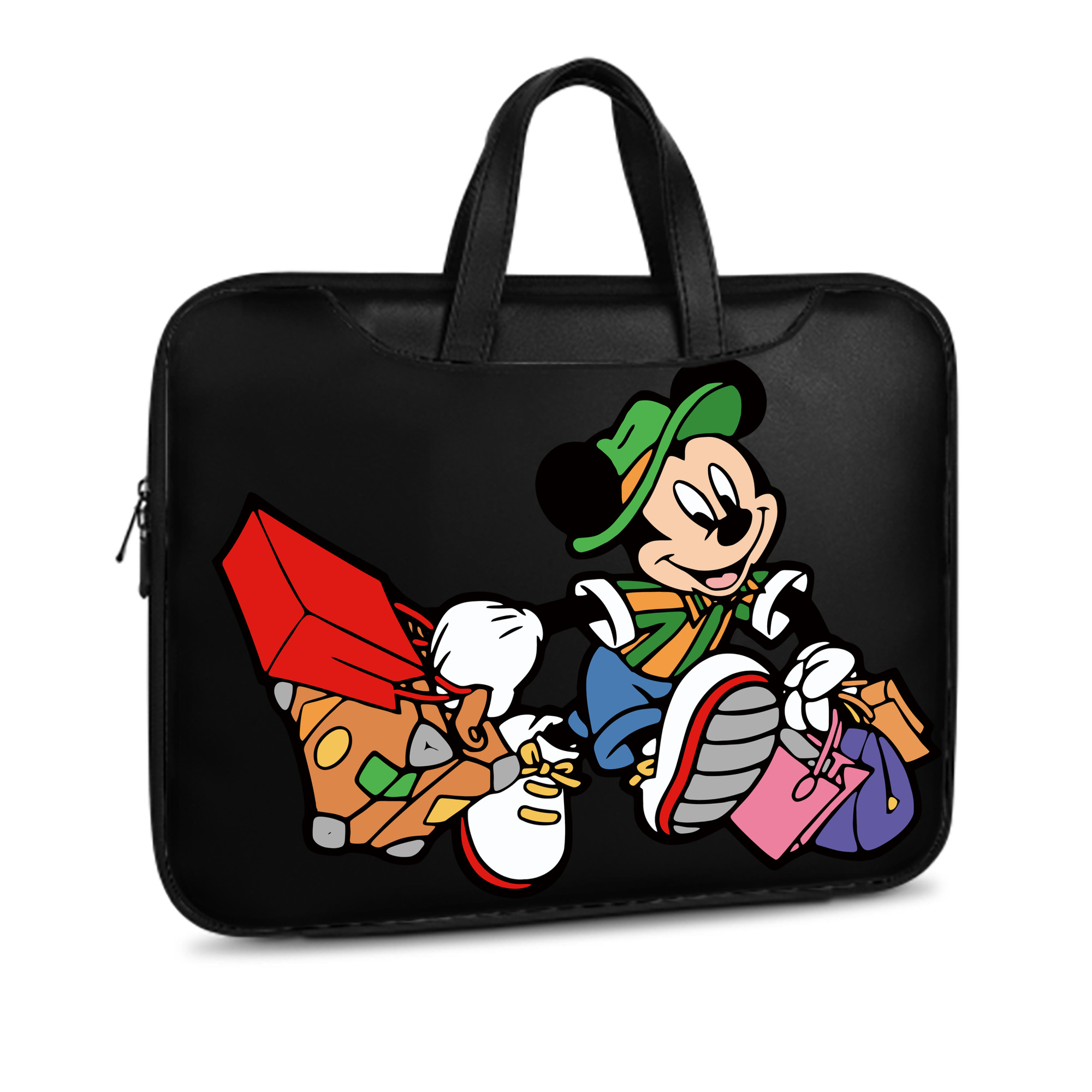 （画像用） ミッキーマウス Mickey Mouse レザーラップトップバッグ　ノートパソコンケース