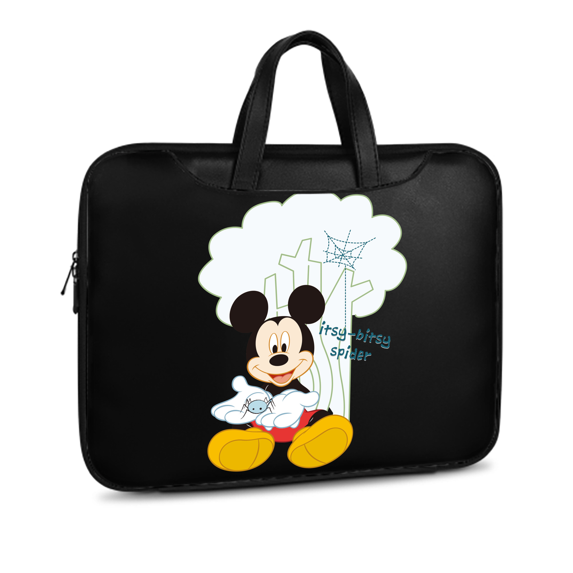 （画像用） ミッキーマウス Mickey Mouse レザーラップトップバッグ　ノートパソコンケース