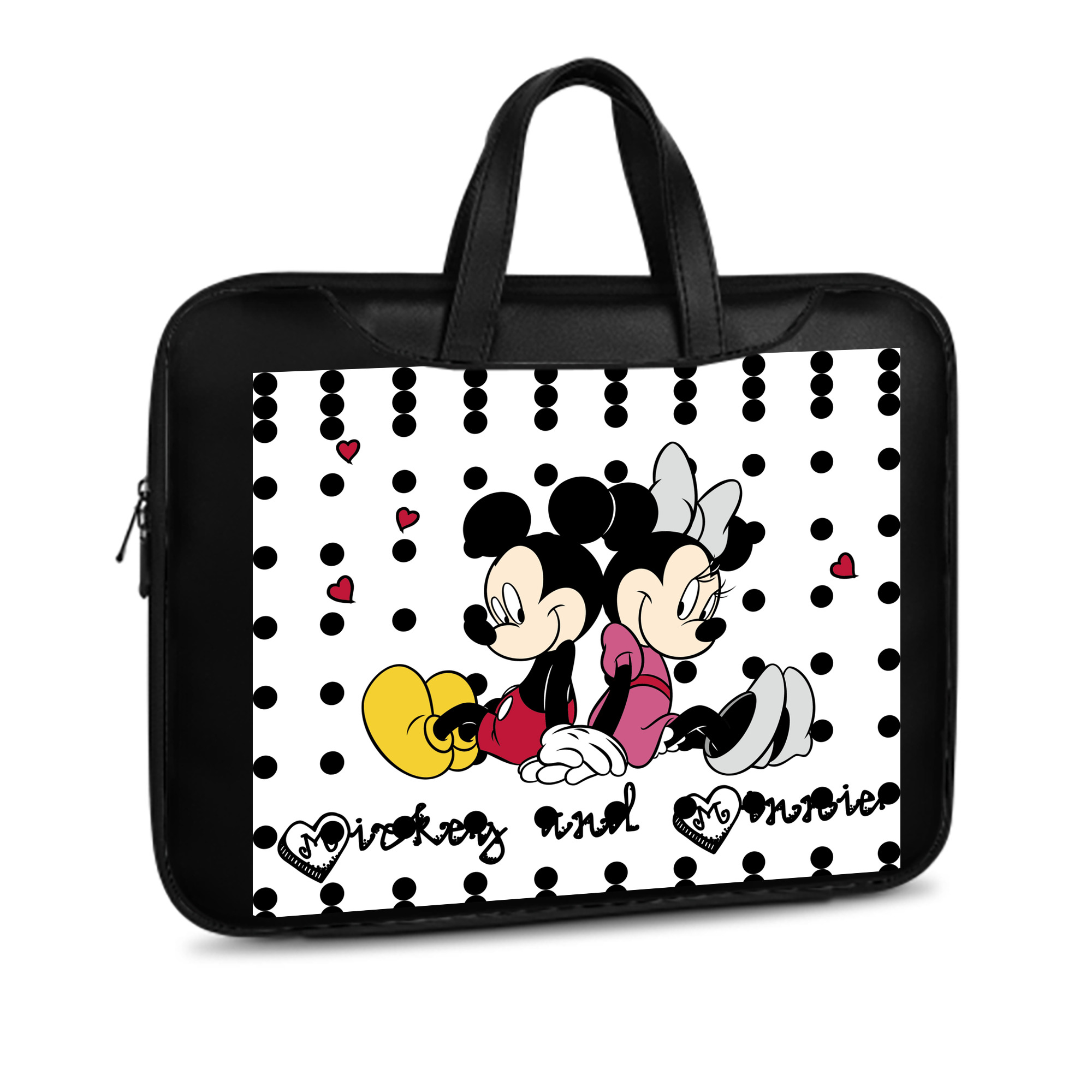 （画像用） ミッキーマウス Mickey Mouse レザーラップトップバッグ　ノートパソコンケース