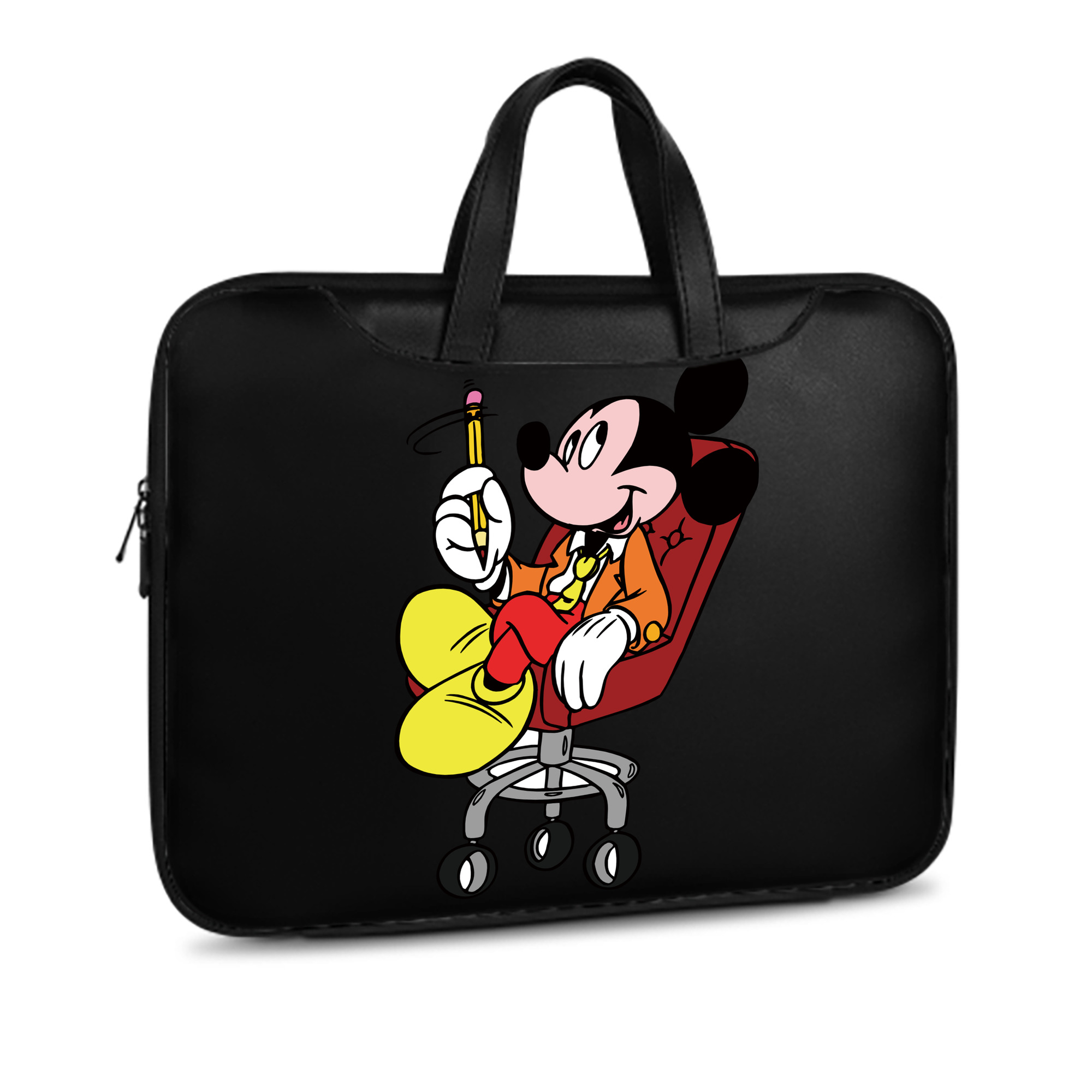 （画像用） ミッキーマウス Mickey Mouse レザーラップトップバッグ　ノートパソコンケース