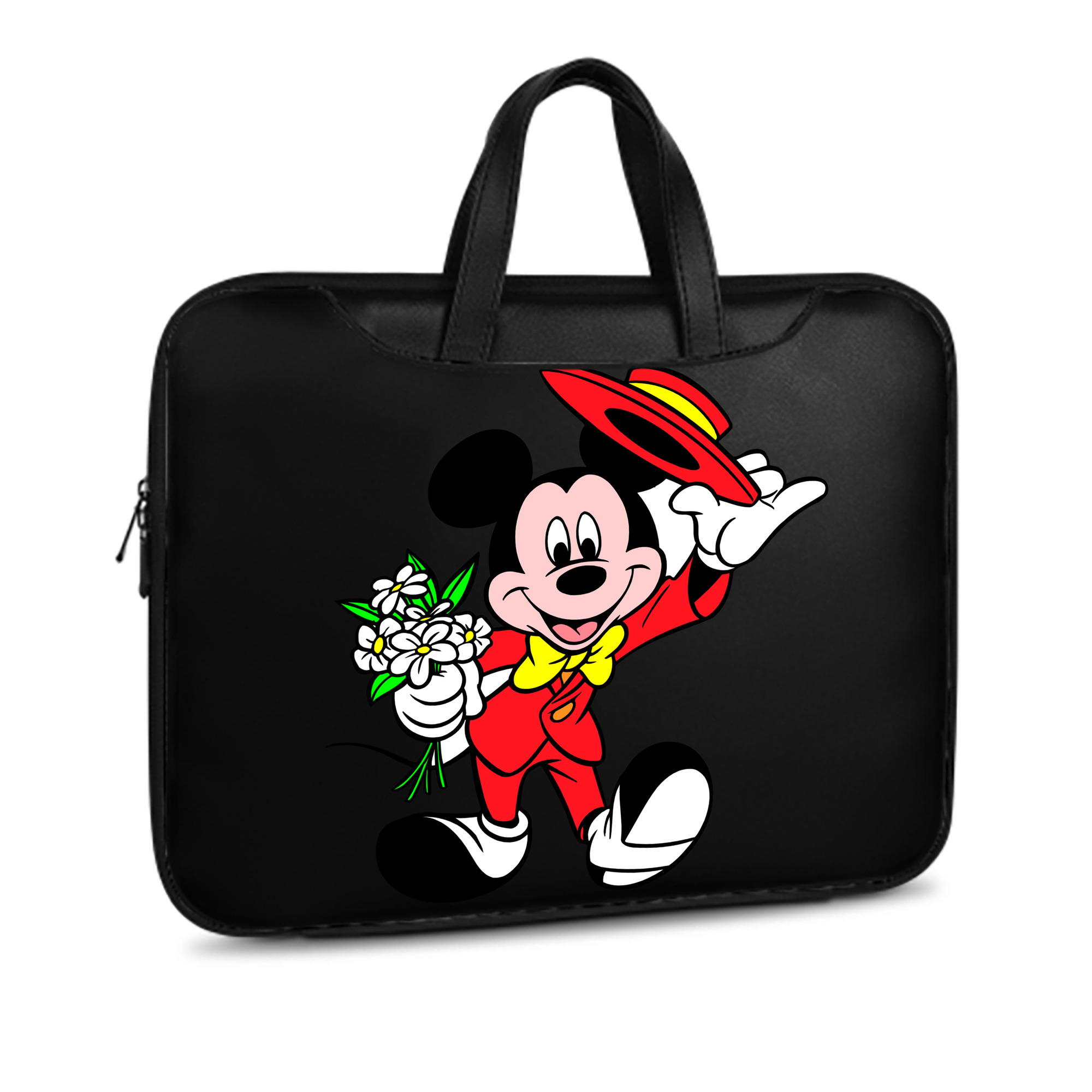 （画像用） ミッキーマウス Mickey Mouse レザーラップトップバッグ　ノートパソコンケース