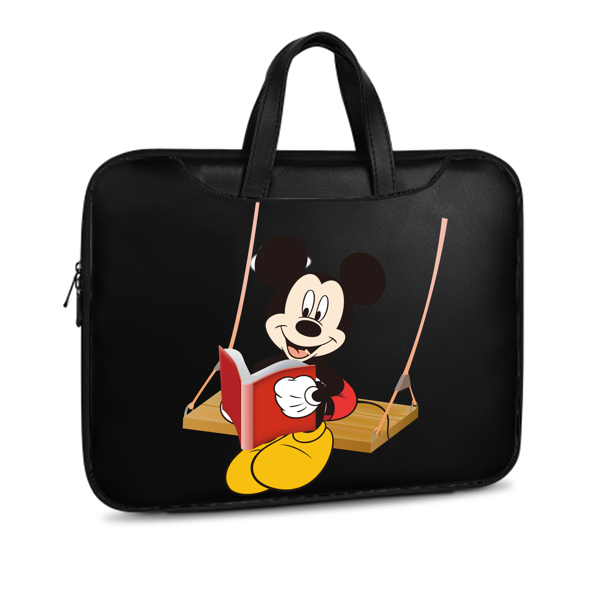 （画像用） ミッキーマウス Mickey Mouse レザーラップトップバッグ　ノートパソコンケース