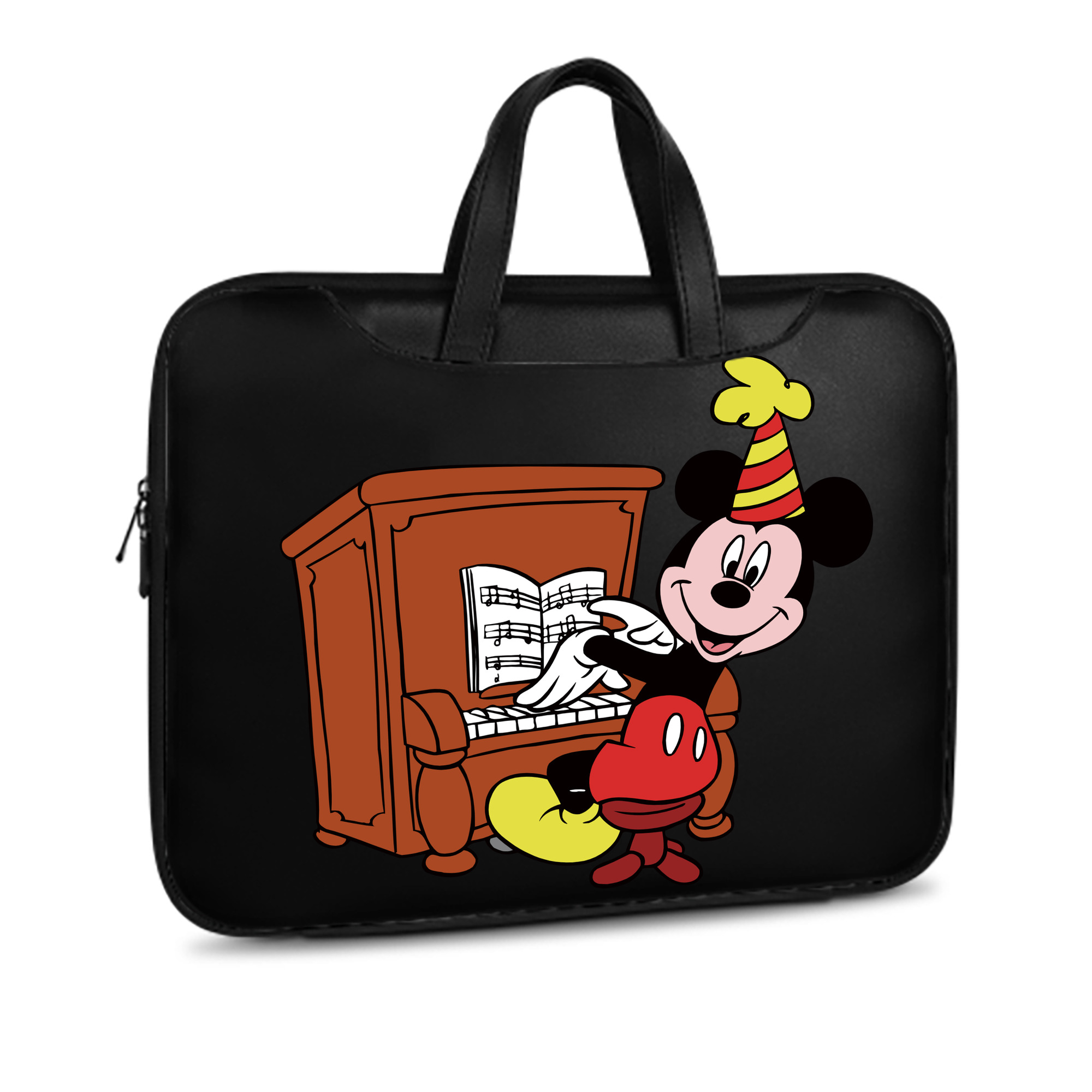 （画像用） ミッキーマウス Mickey Mouse レザーラップトップバッグ　ノートパソコンケース
