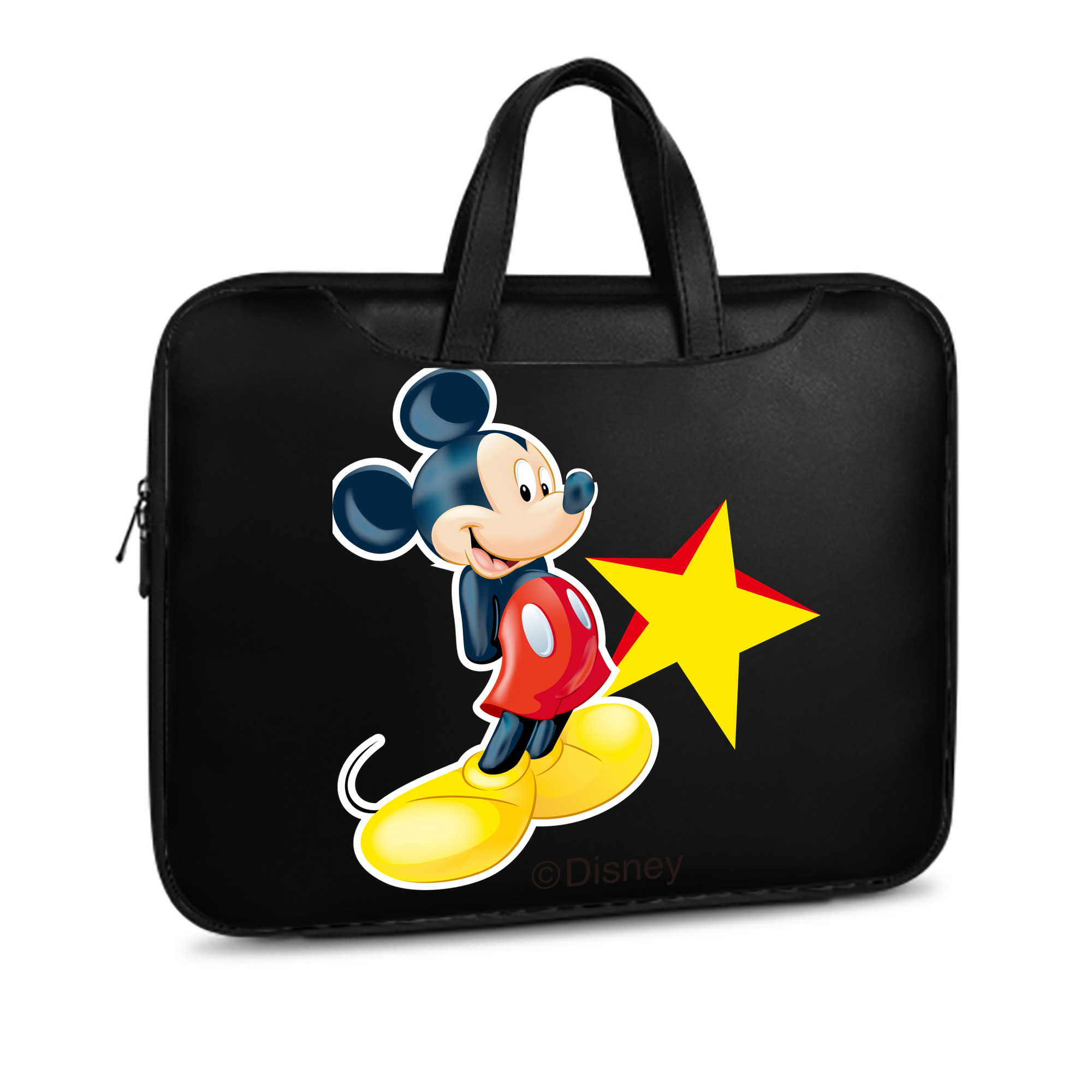 （画像用） ミッキーマウス Mickey Mouse レザーラップトップバッグ　ノートパソコンケース