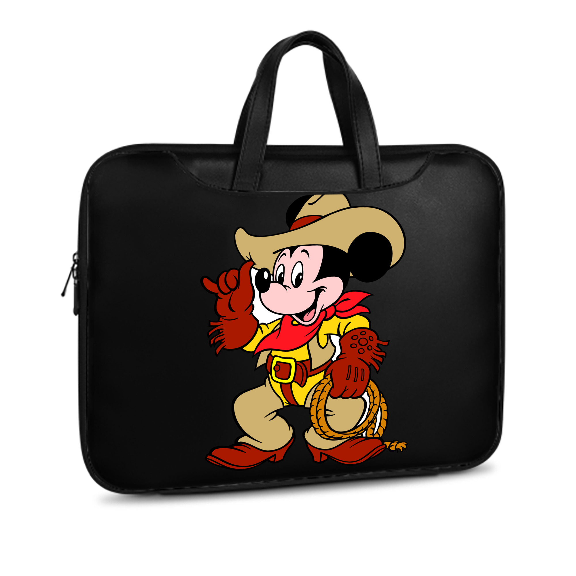 （画像用） ミッキーマウス Mickey Mouse レザーラップトップバッグ　ノートパソコンケース