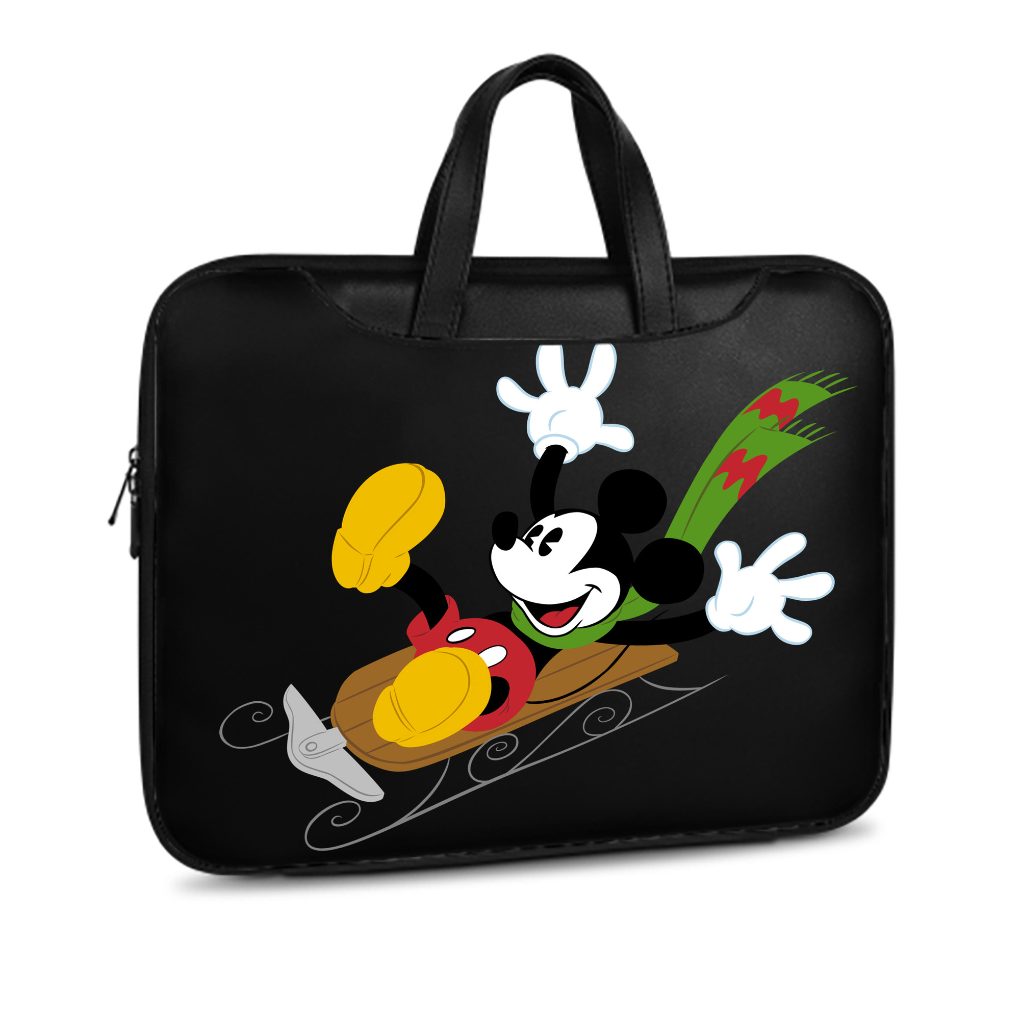 （画像用） ミッキーマウス Mickey Mouse レザーラップトップバッグ　ノートパソコンケース