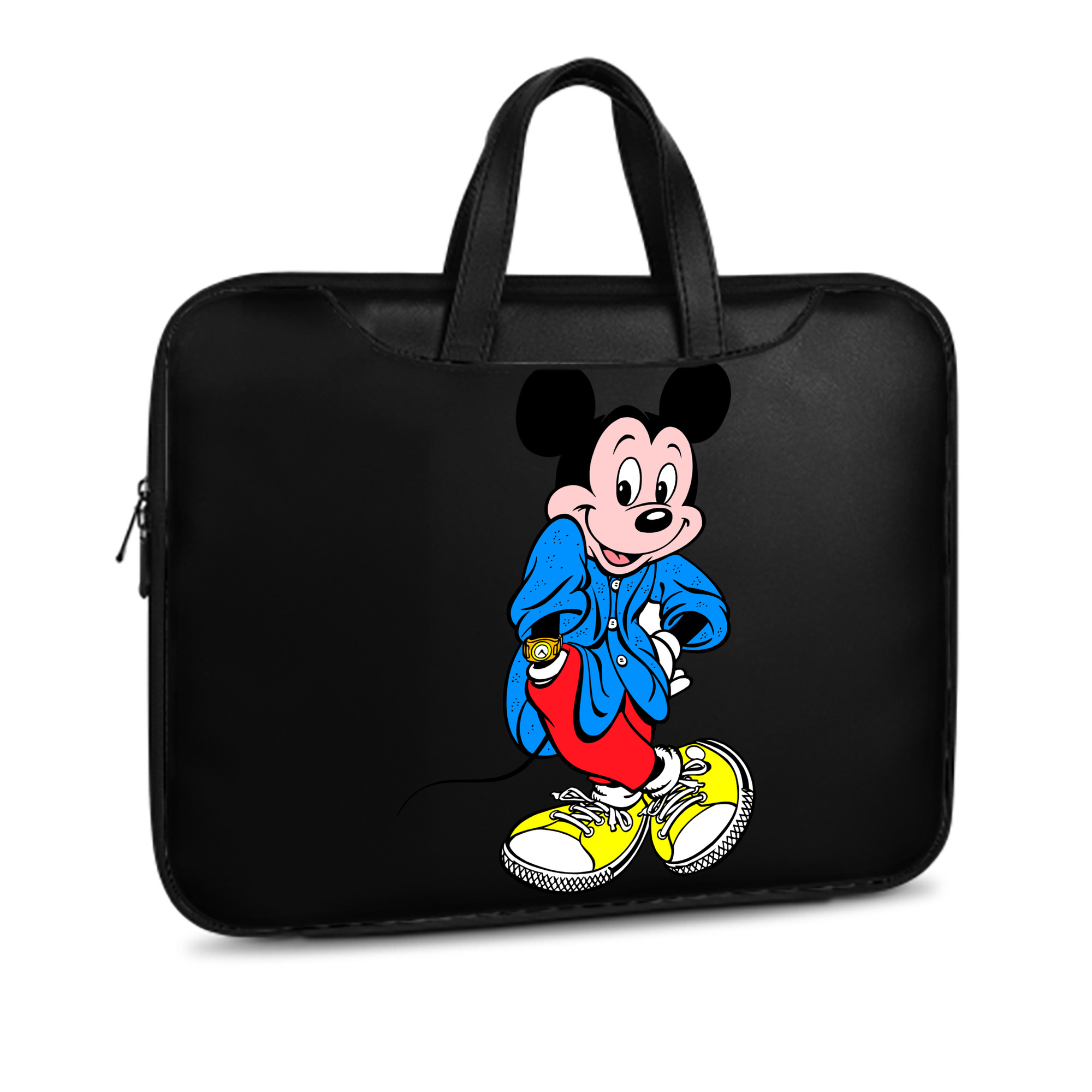 （画像用） ミッキーマウス Mickey Mouse レザーラップトップバッグ　ノートパソコンケース