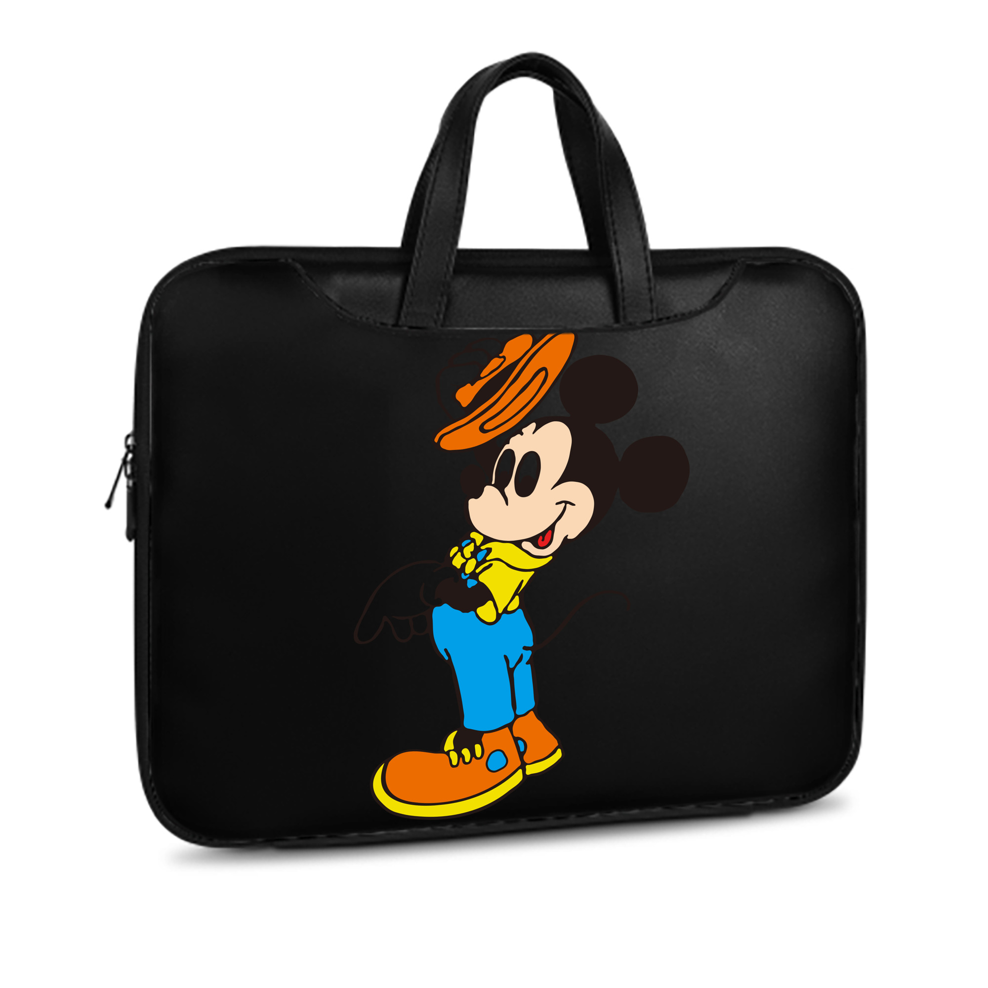 （画像用） ミッキーマウス Mickey Mouse レザーラップトップバッグ　ノートパソコンケース