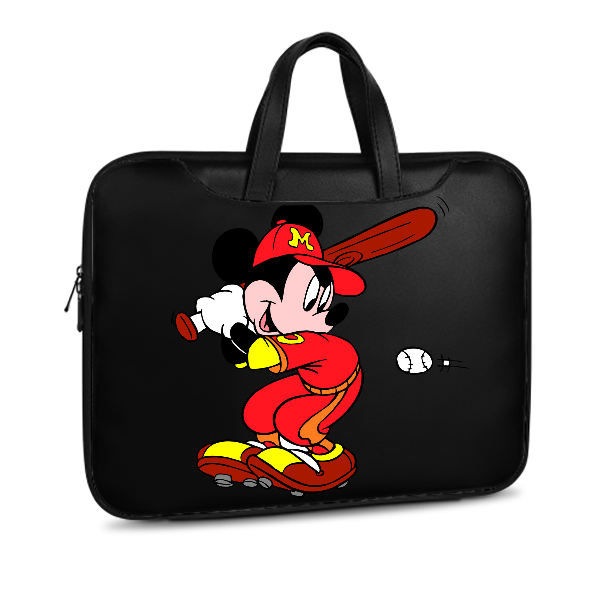 （画像用） ミッキーマウス Mickey Mouse レザーラップトップバッグ　ノートパソコンケース