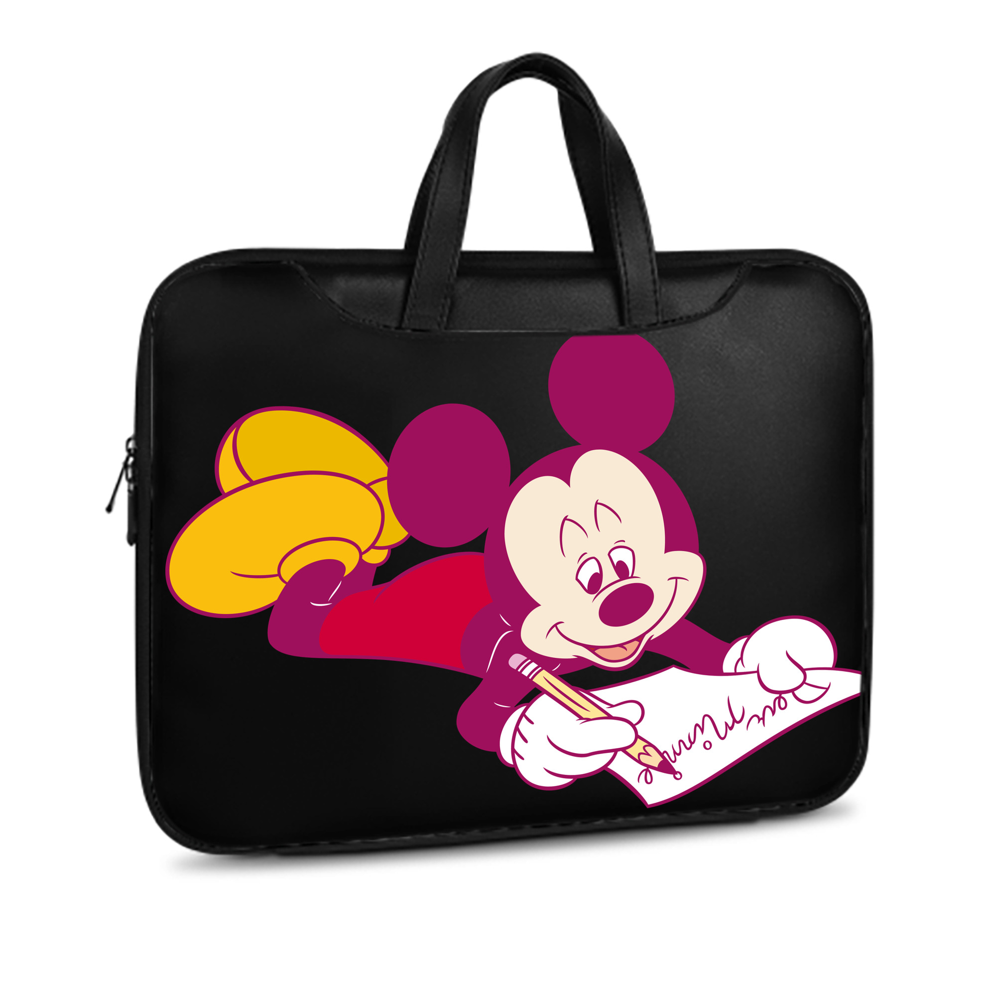 （画像用） ミッキーマウス Mickey Mouse レザーラップトップバッグ　ノートパソコンケース
