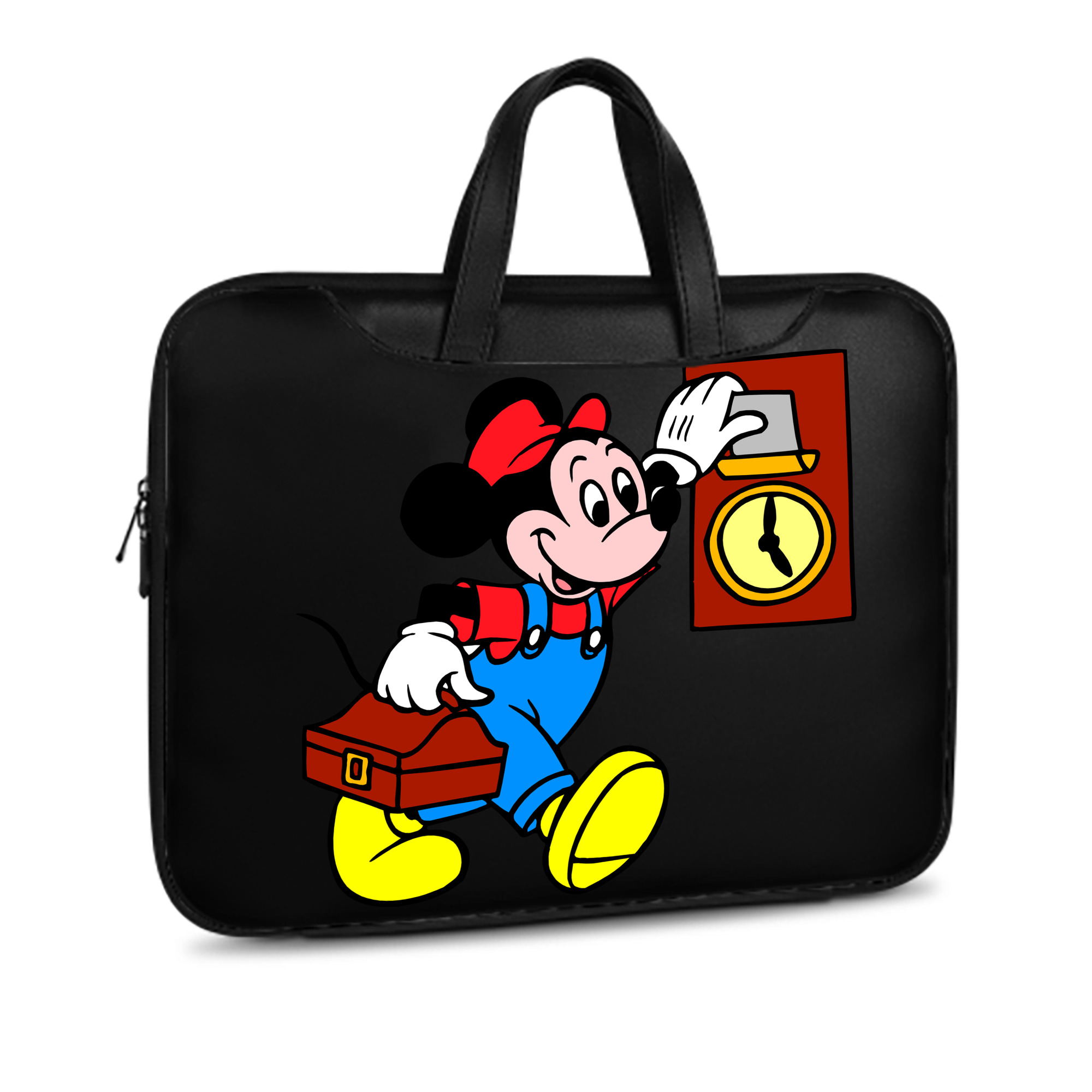 （画像用） ミッキーマウス Mickey Mouse レザーラップトップバッグ　ノートパソコンケース