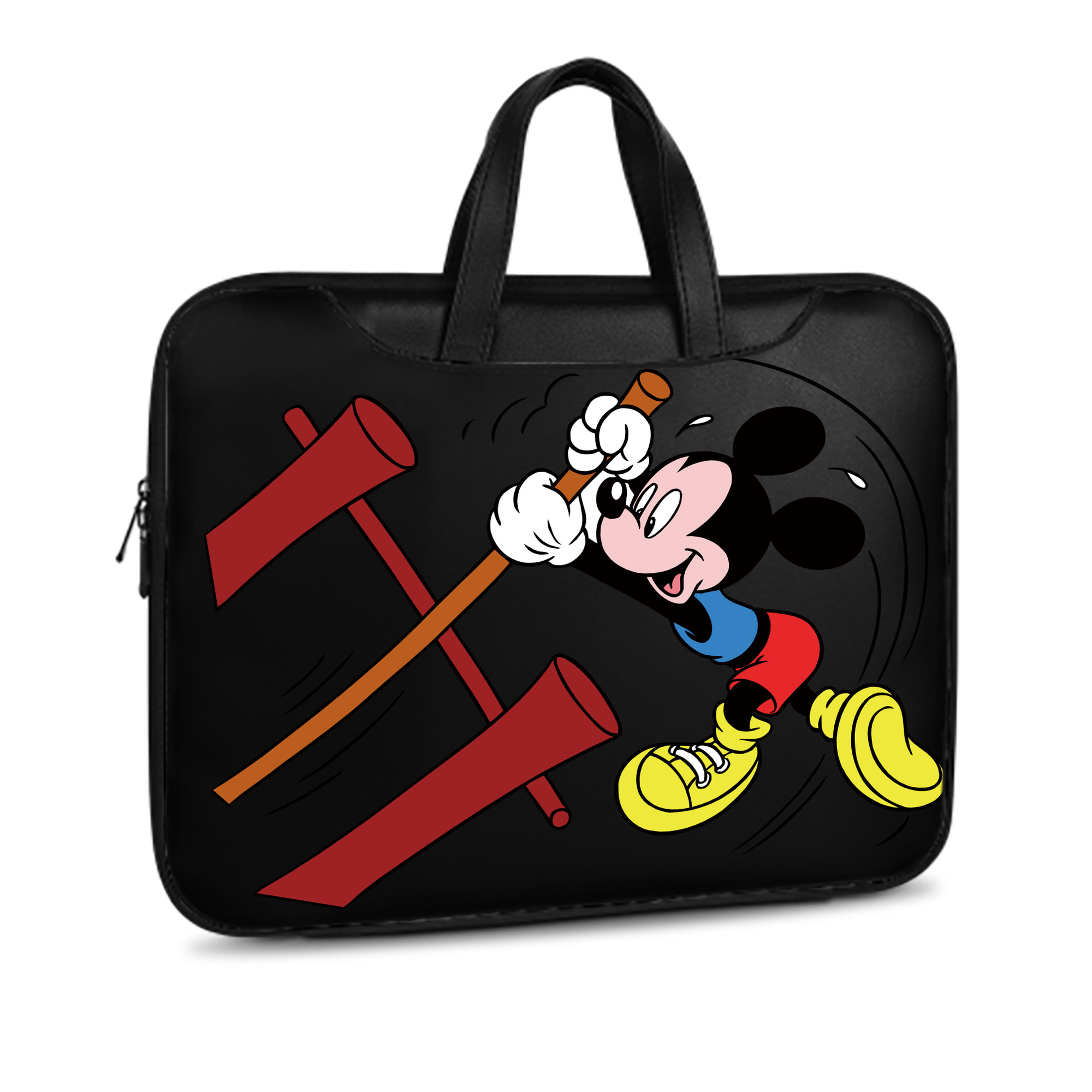 （画像用） ミッキーマウス Mickey Mouse レザーラップトップバッグ　ノートパソコンケース