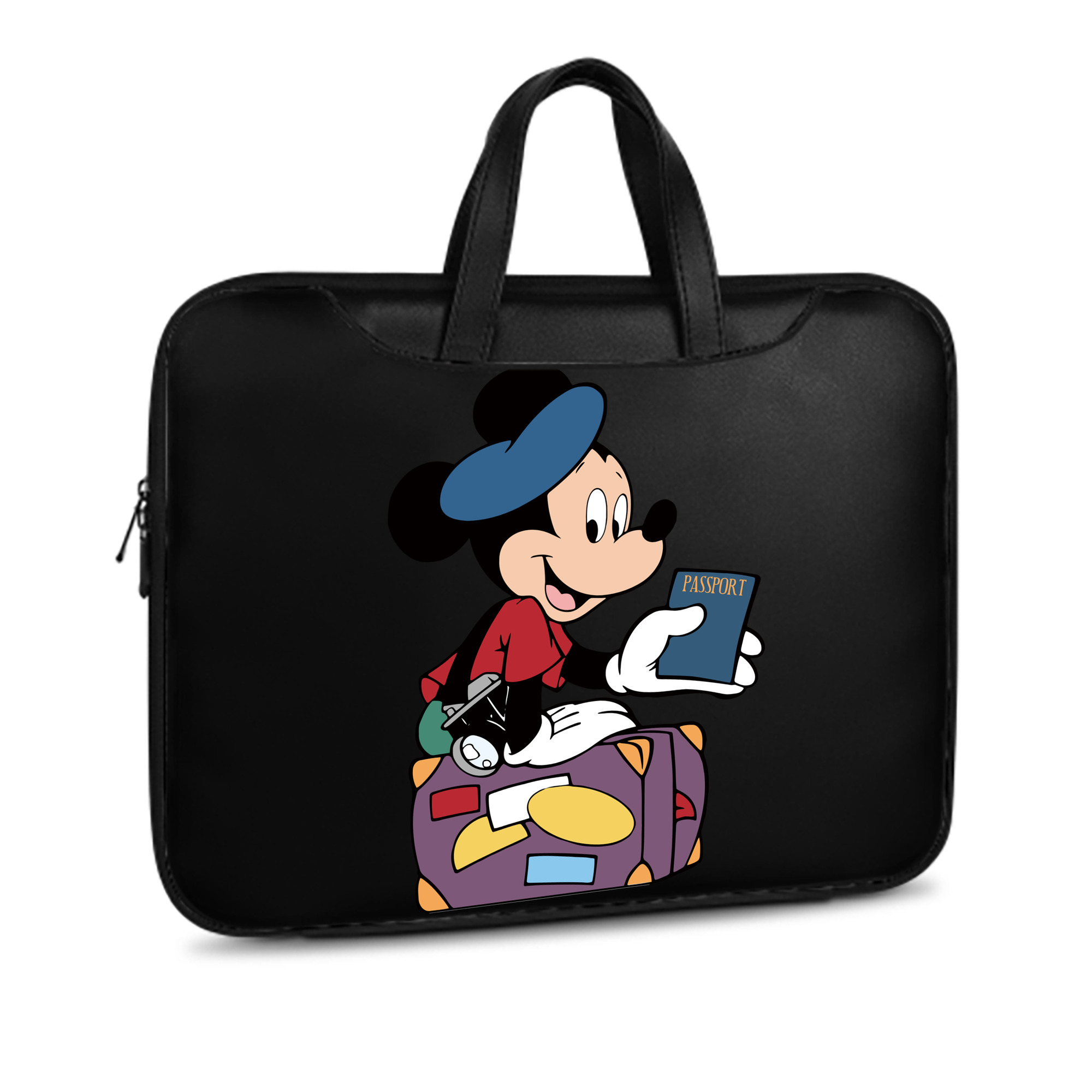 （画像用） ミッキーマウス Mickey Mouse レザーラップトップバッグ　ノートパソコンケース