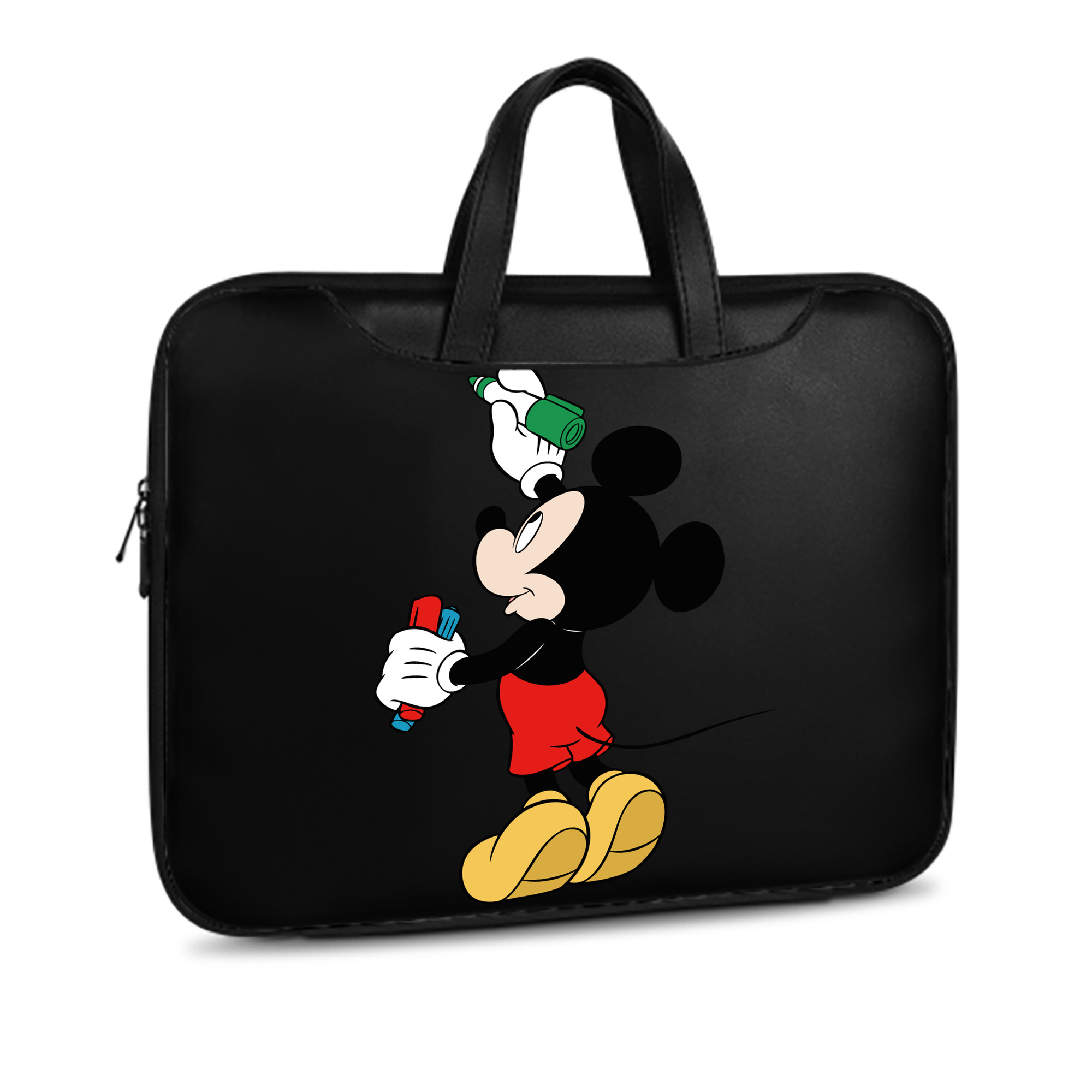 ミッキーマウス Mickey Mouse レザーラップトップバッグ　ノートパソコンケース