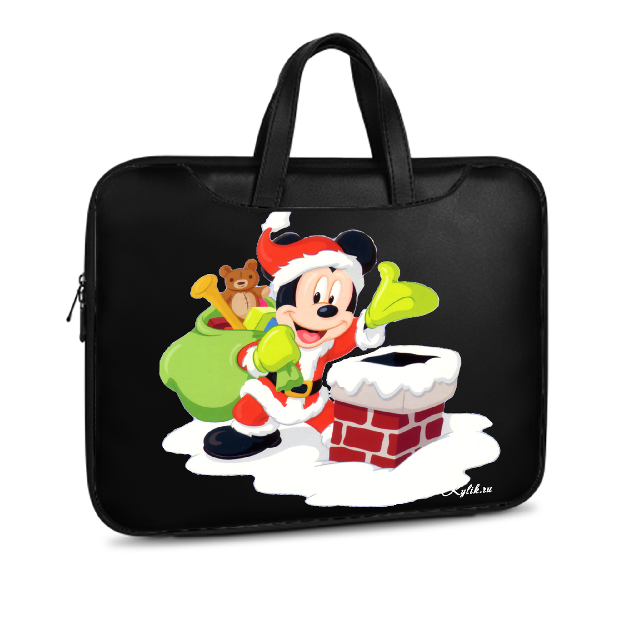ミッキーマウス Mickey Mouse レザーラップトップバッグ　ノートパソコンケース