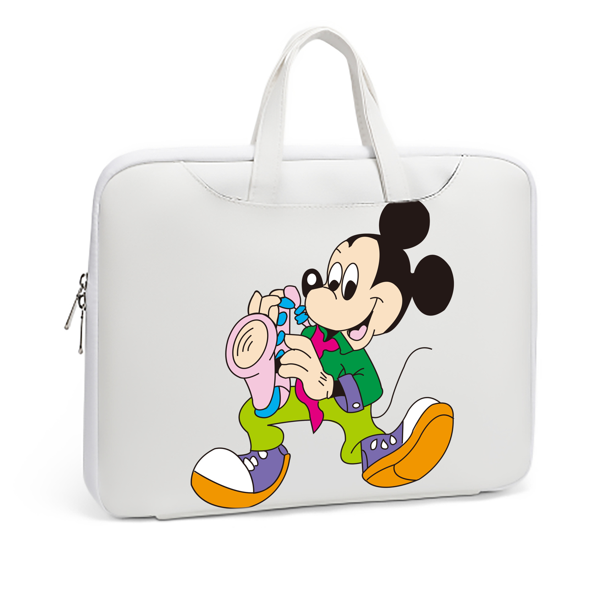 （画像用） ミッキーマウス Mickey Mouse レザーラップトップバッグ　ノートパソコンケース