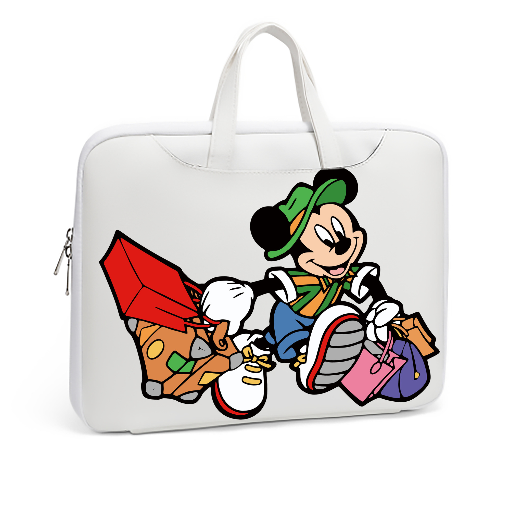 （画像用） ミッキーマウス Mickey Mouse レザーラップトップバッグ　ノートパソコンケース