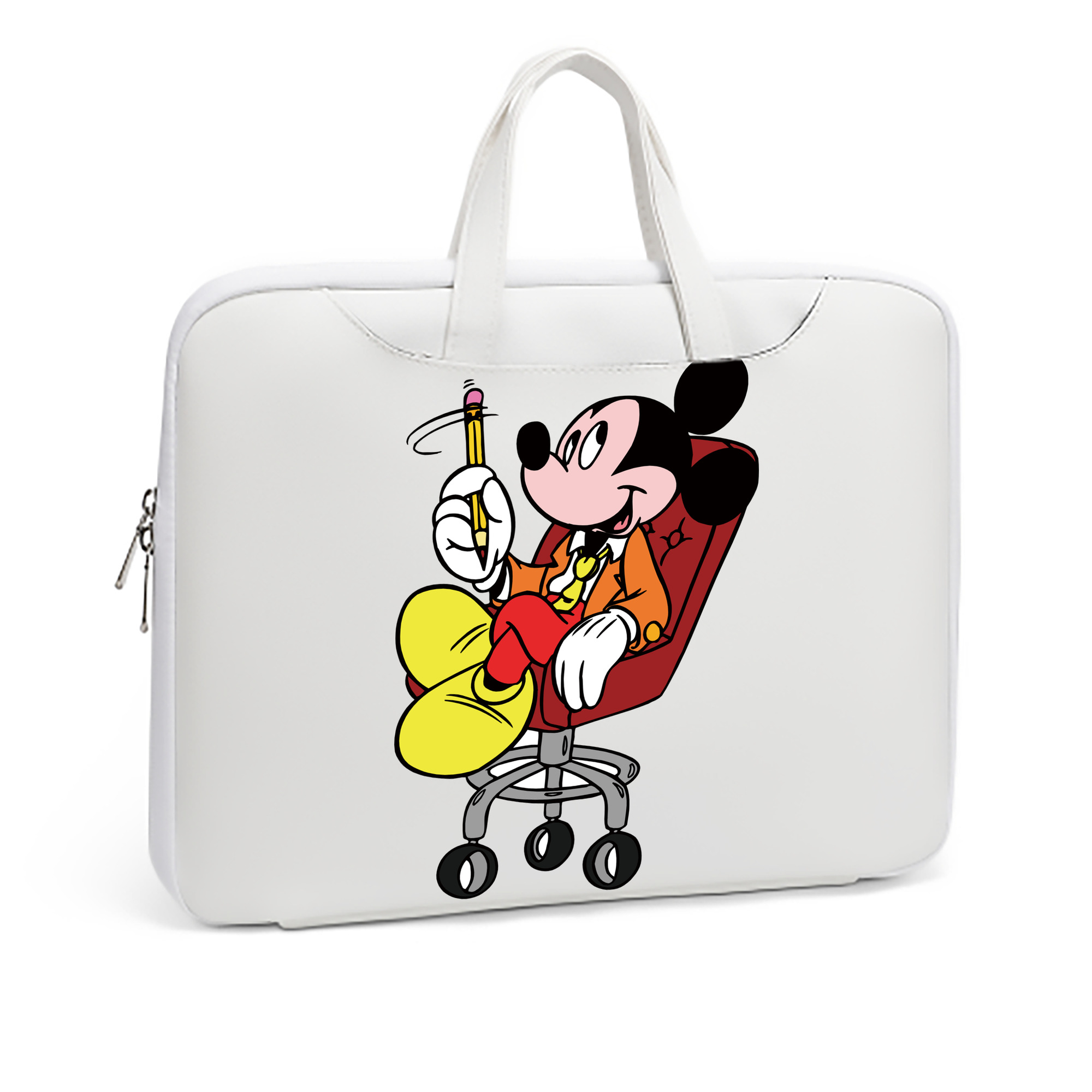 （画像用） ミッキーマウス Mickey Mouse レザーラップトップバッグ　ノートパソコンケース