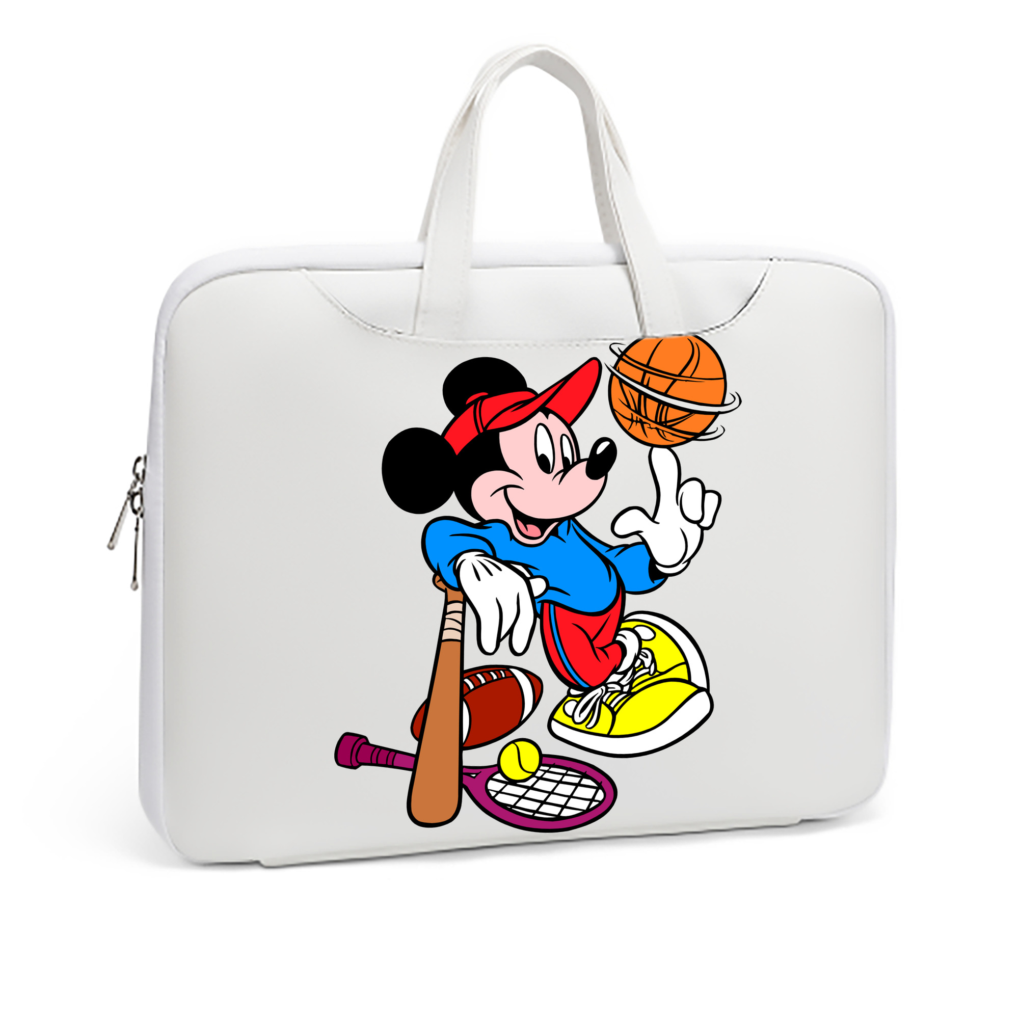（画像用） ミッキーマウス Mickey Mouse レザーラップトップバッグ　ノートパソコンケース