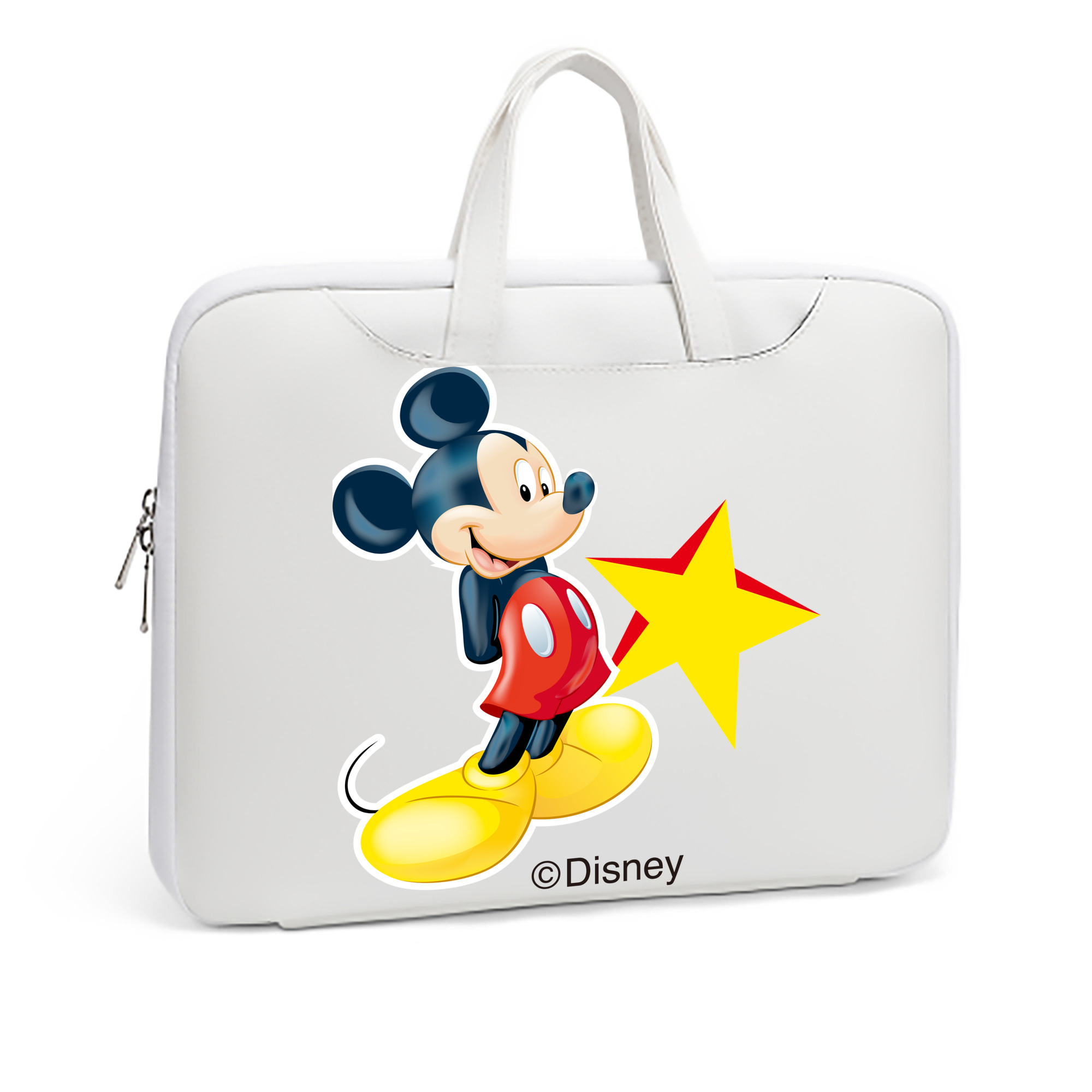（画像用） ミッキーマウス Mickey Mouse レザーラップトップバッグ　ノートパソコンケース