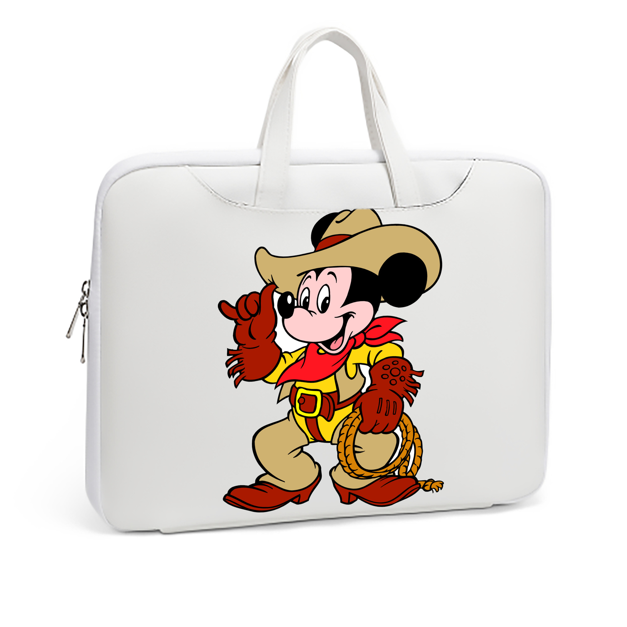 （画像用） ミッキーマウス Mickey Mouse レザーラップトップバッグ　ノートパソコンケース