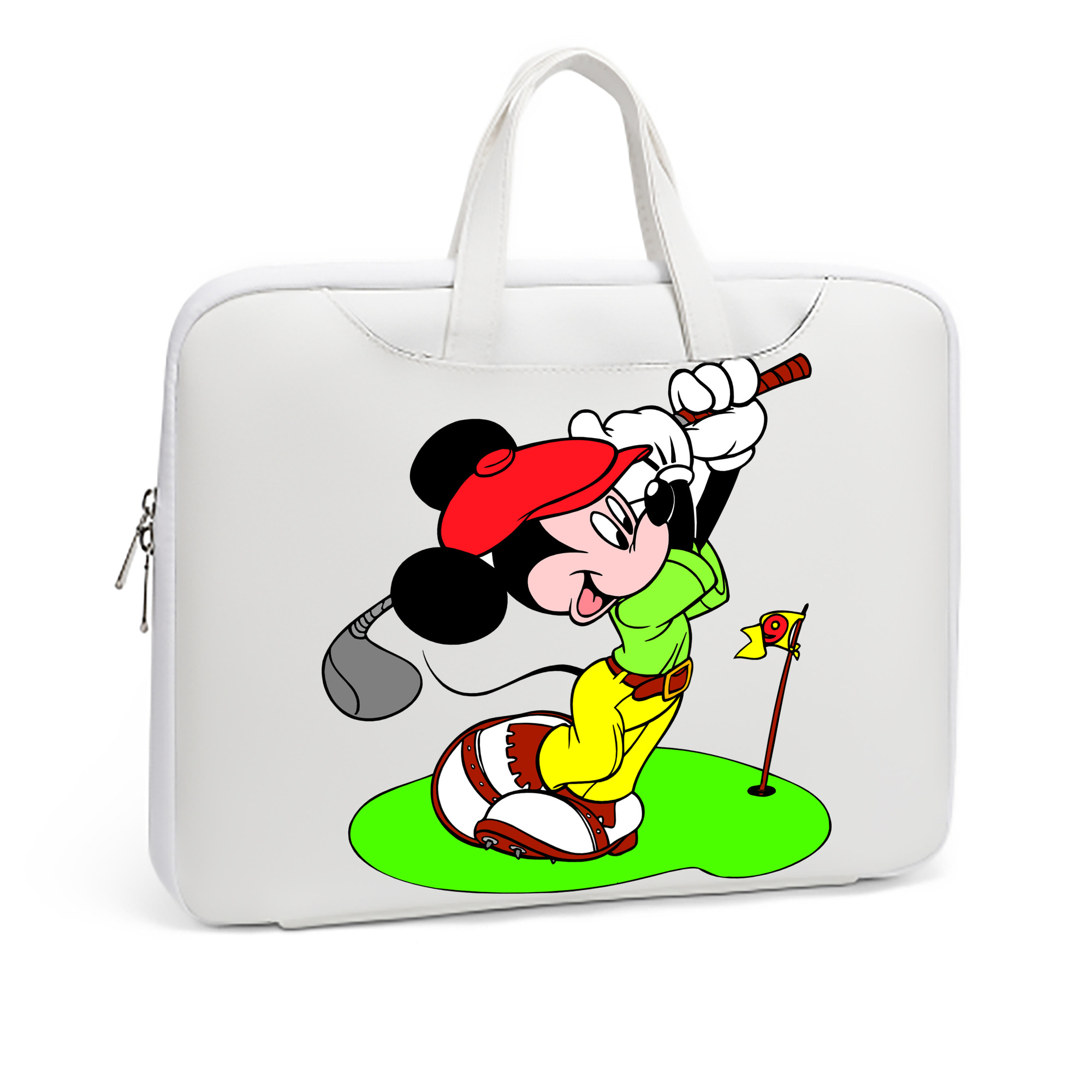 （画像用） ミッキーマウス Mickey Mouse レザーラップトップバッグ　ノートパソコンケース
