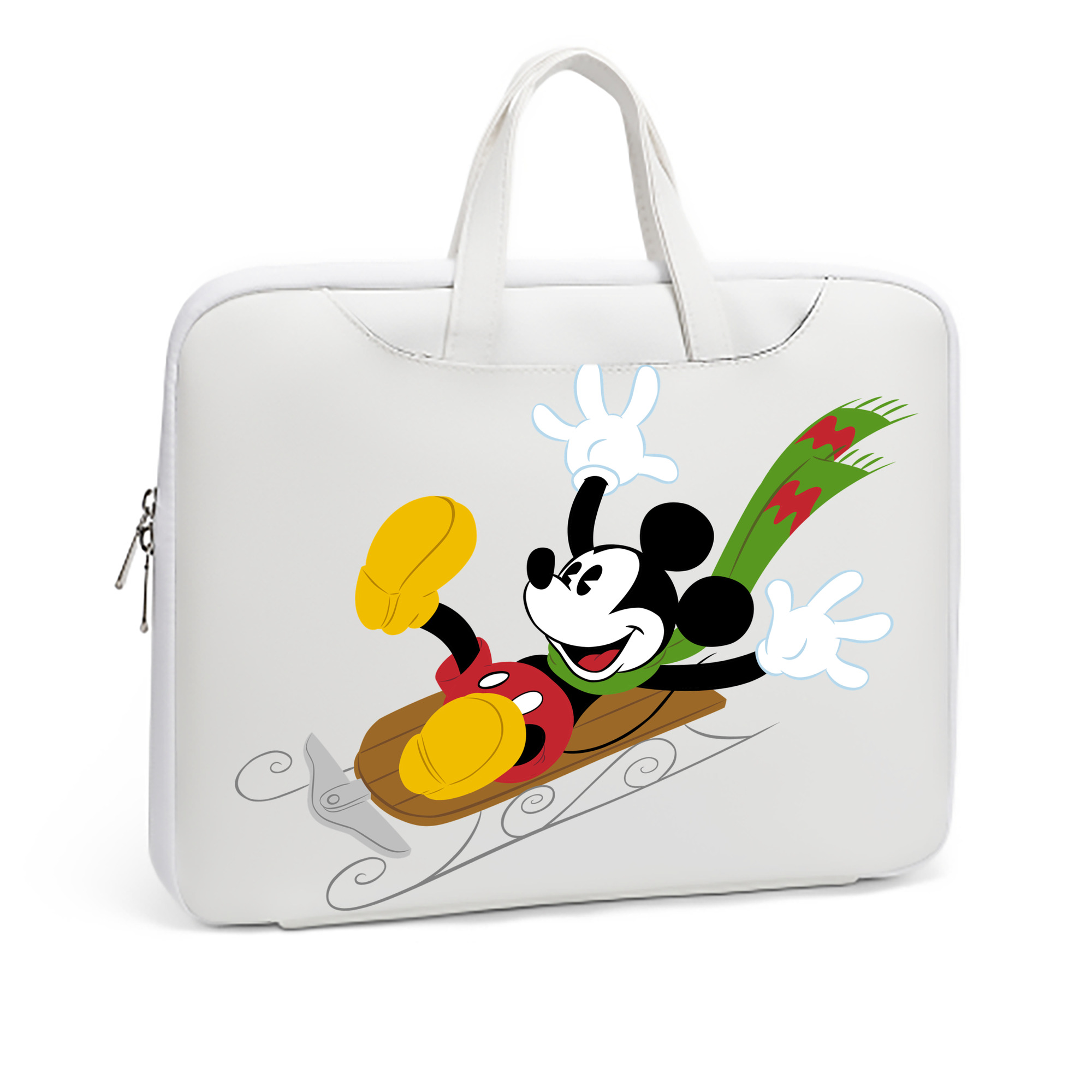 （画像用） ミッキーマウス Mickey Mouse レザーラップトップバッグ　ノートパソコンケース