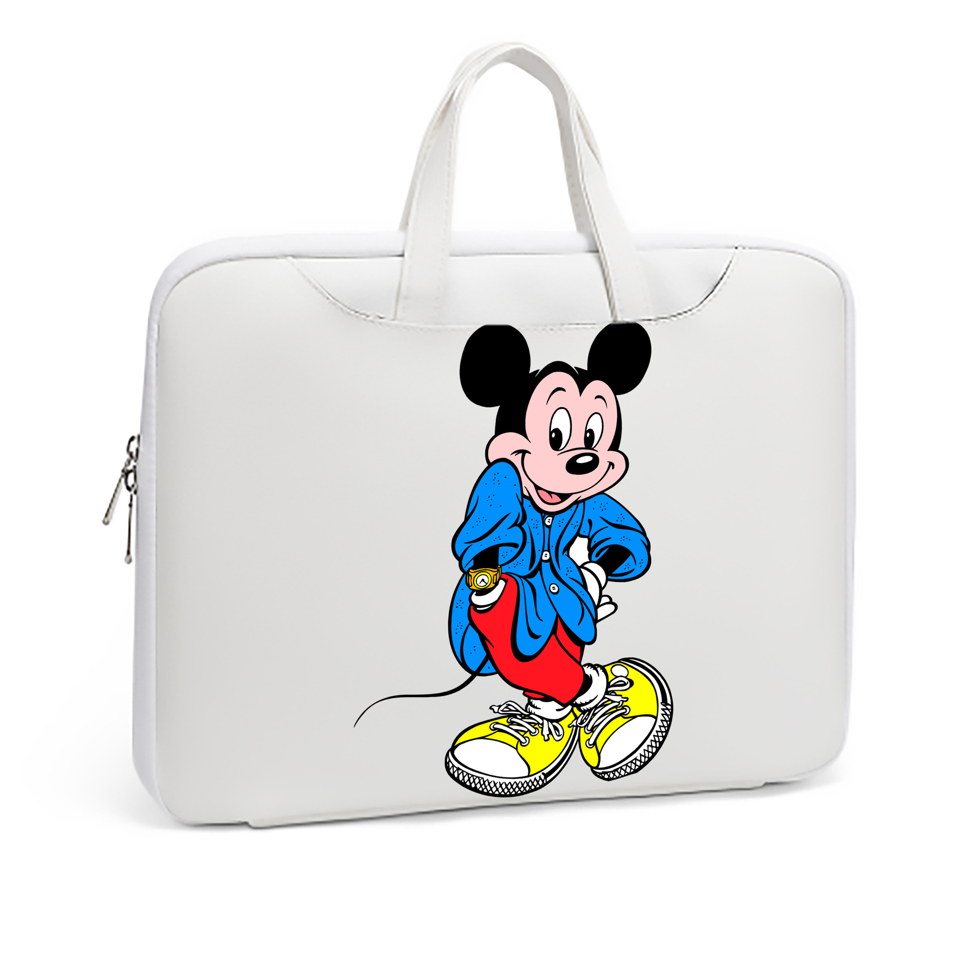 （画像用） ミッキーマウス Mickey Mouse レザーラップトップバッグ　ノートパソコンケース