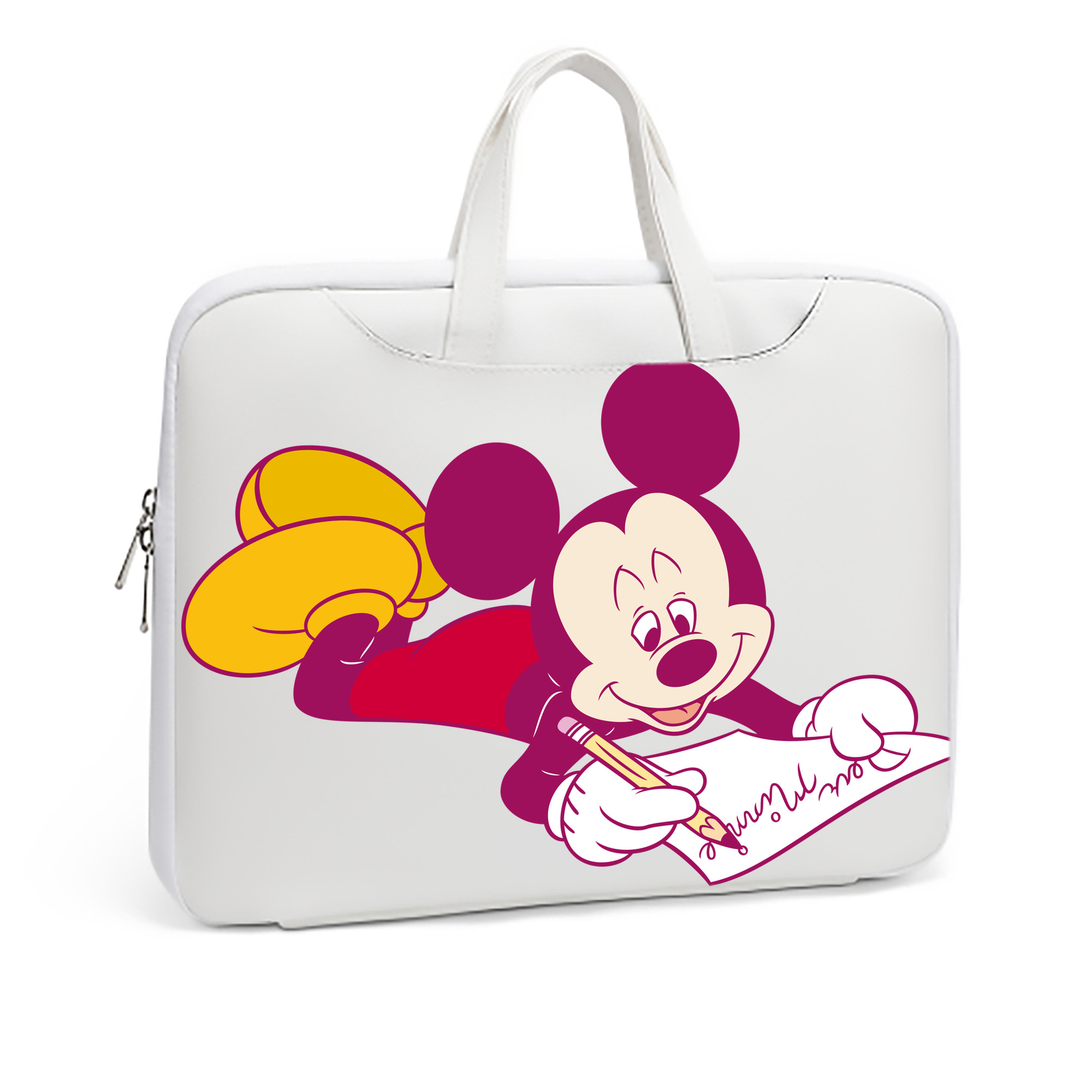 （画像用） ミッキーマウス Mickey Mouse レザーラップトップバッグ　ノートパソコンケース