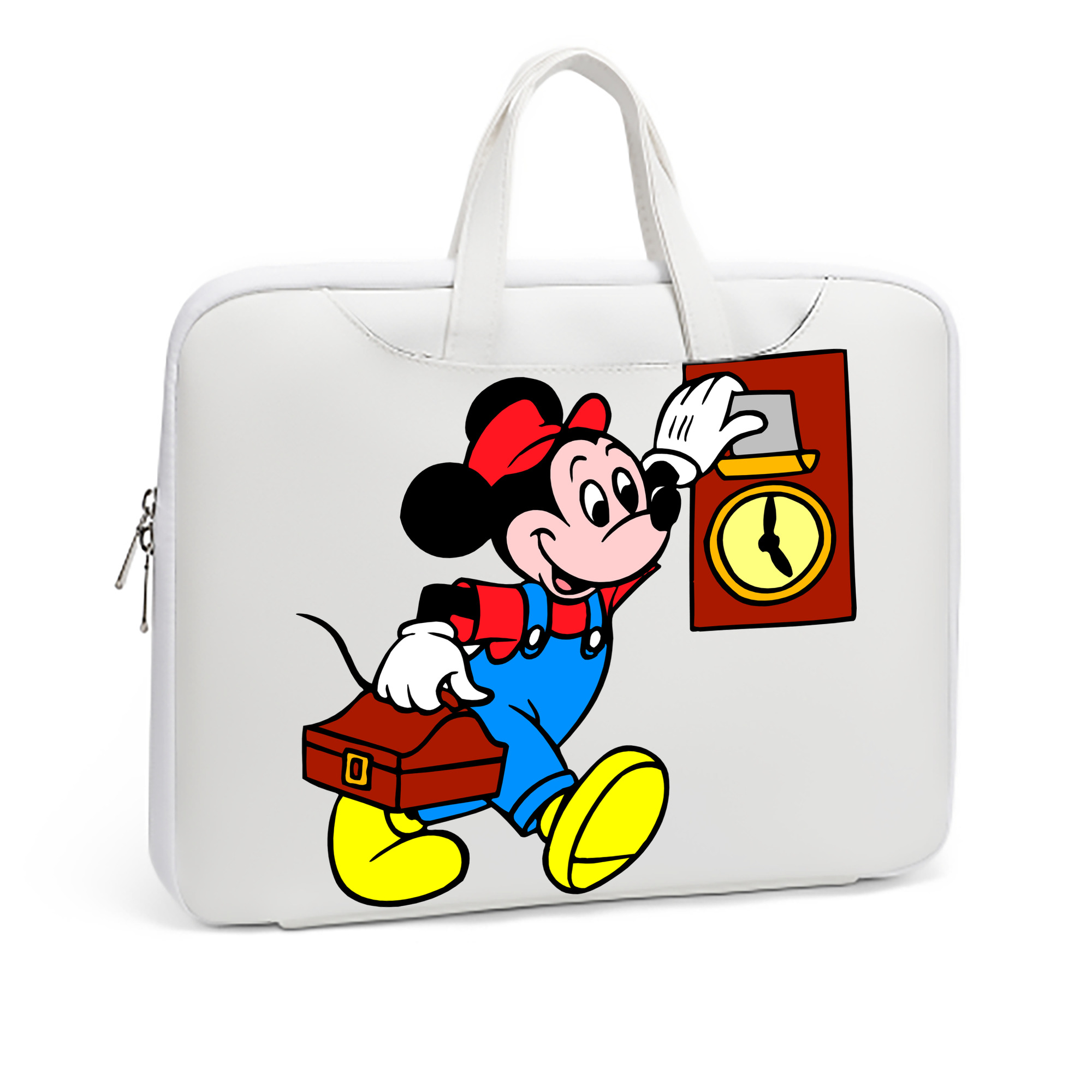 （画像用） ミッキーマウス Mickey Mouse レザーラップトップバッグ　ノートパソコンケース