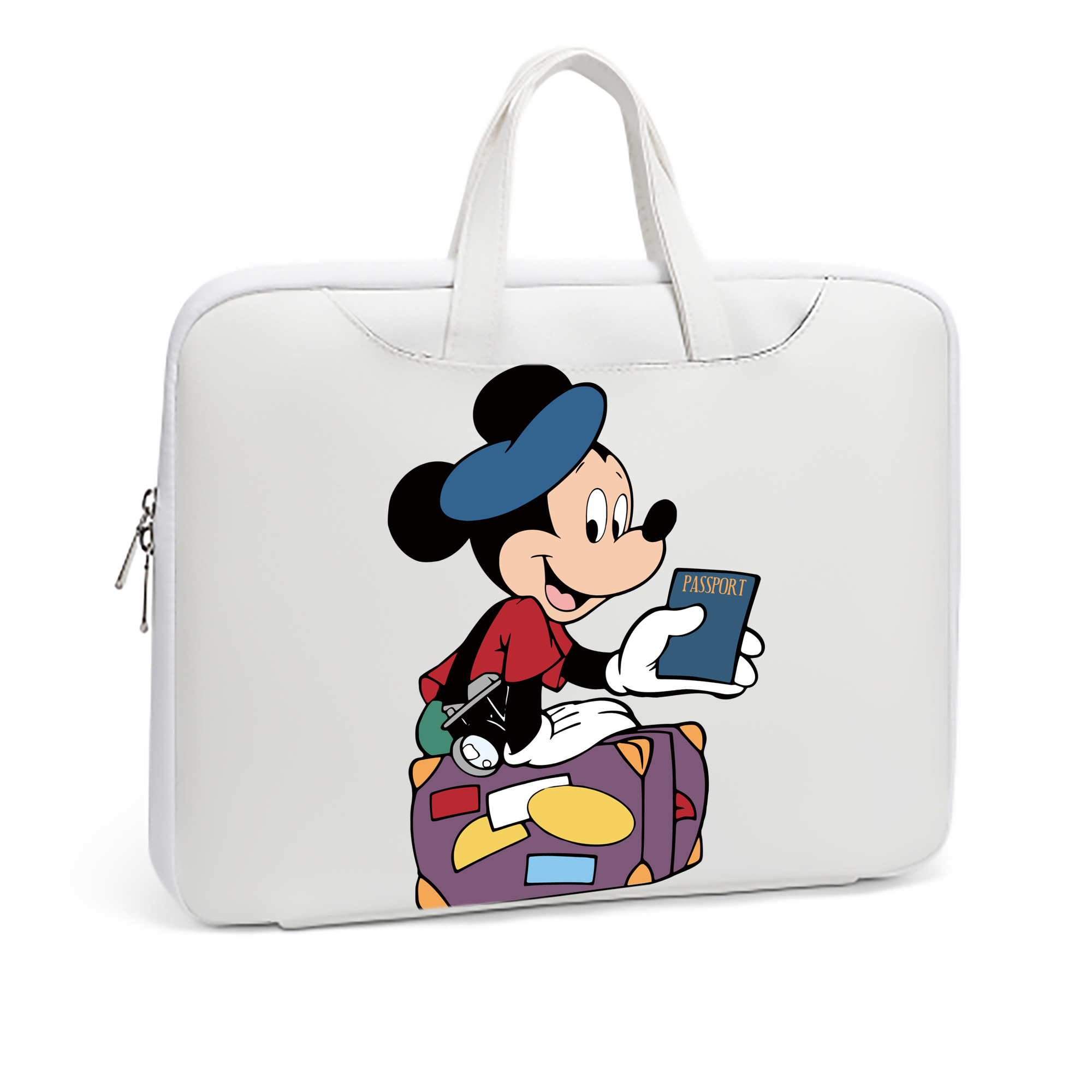 （画像用） ミッキーマウス Mickey Mouse レザーラップトップバッグ　ノートパソコンケース