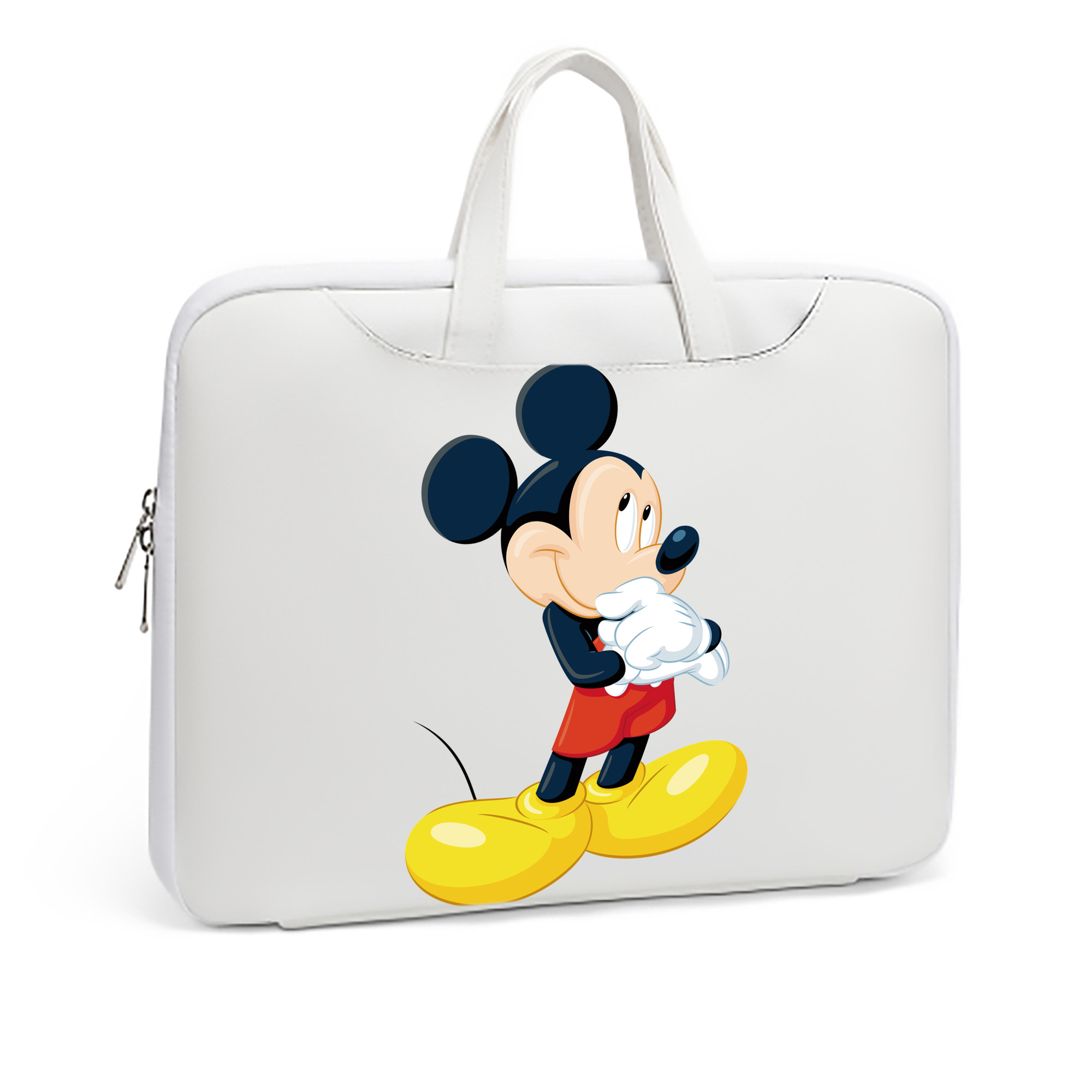（画像用） ミッキーマウス Mickey Mouse レザーラップトップバッグ　ノートパソコンケース