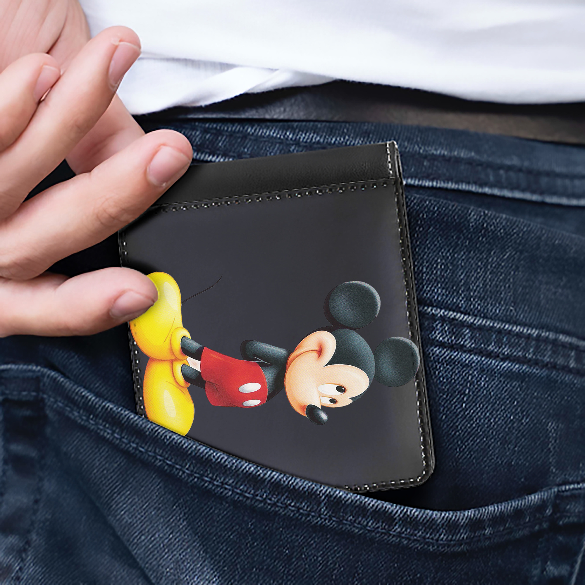 （画像用） ミッキーマウス Mickey Mouse 二つ折り革財布