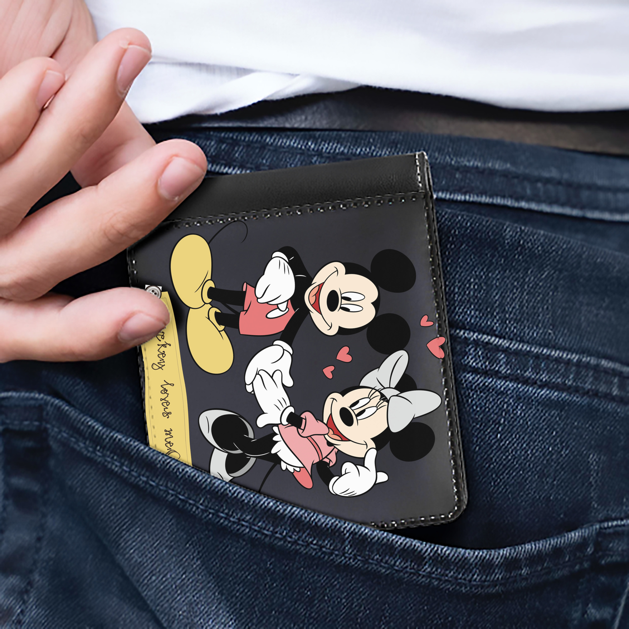 （画像用） ミッキーマウス Mickey Mouse 二つ折り革財布