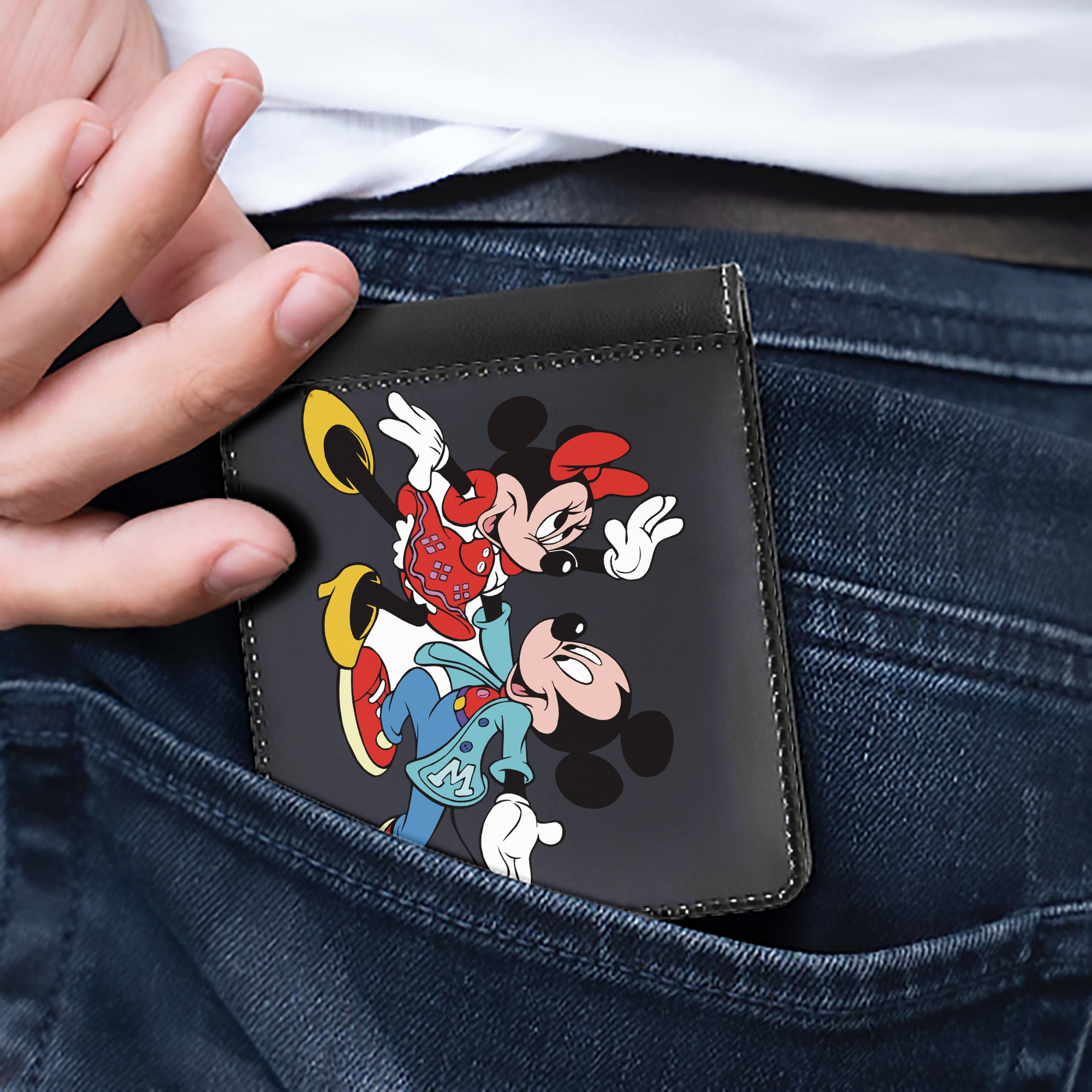 （画像用） ミッキーマウス Mickey Mouse 二つ折り革財布