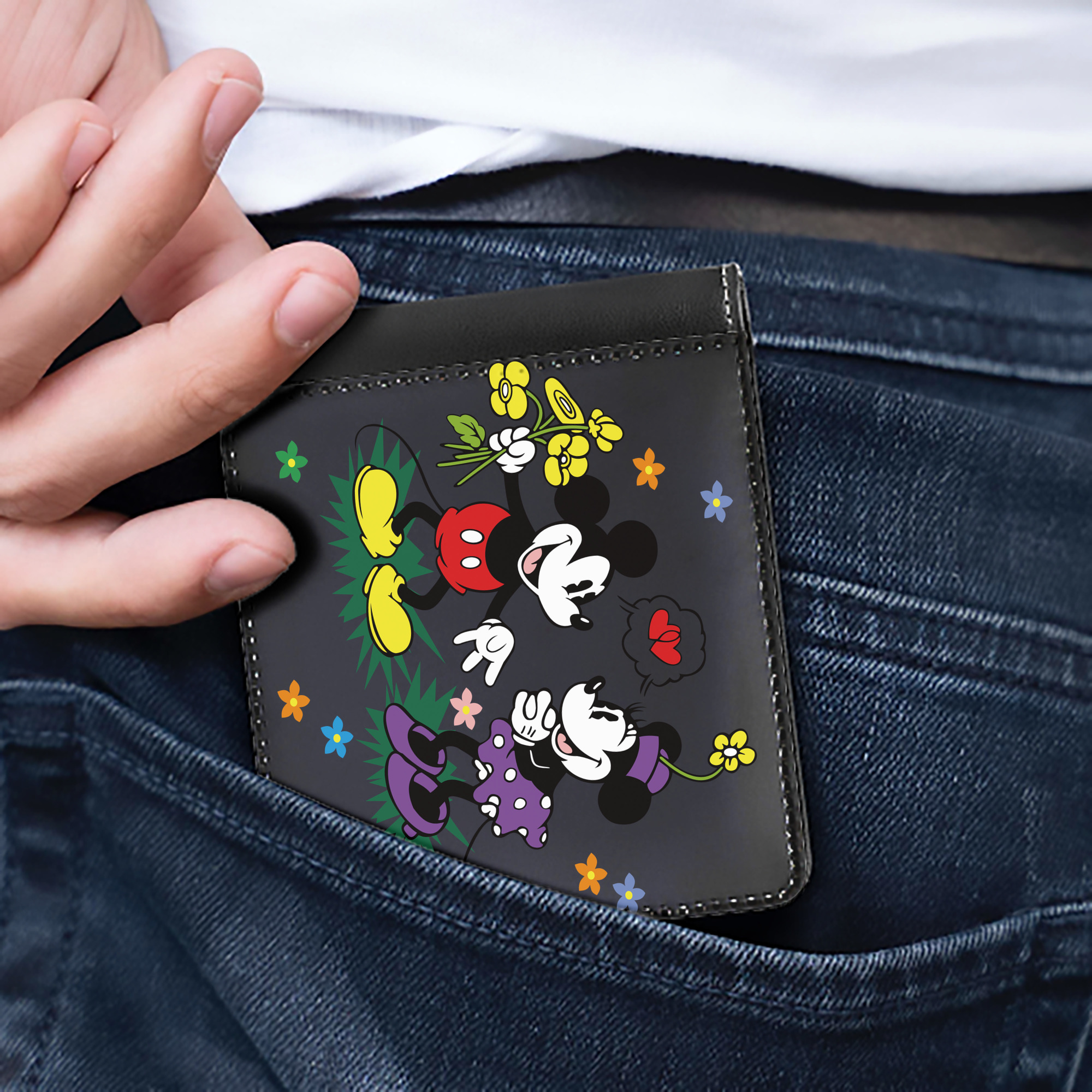 （画像用） ミッキーマウス Mickey Mouse 二つ折り革財布