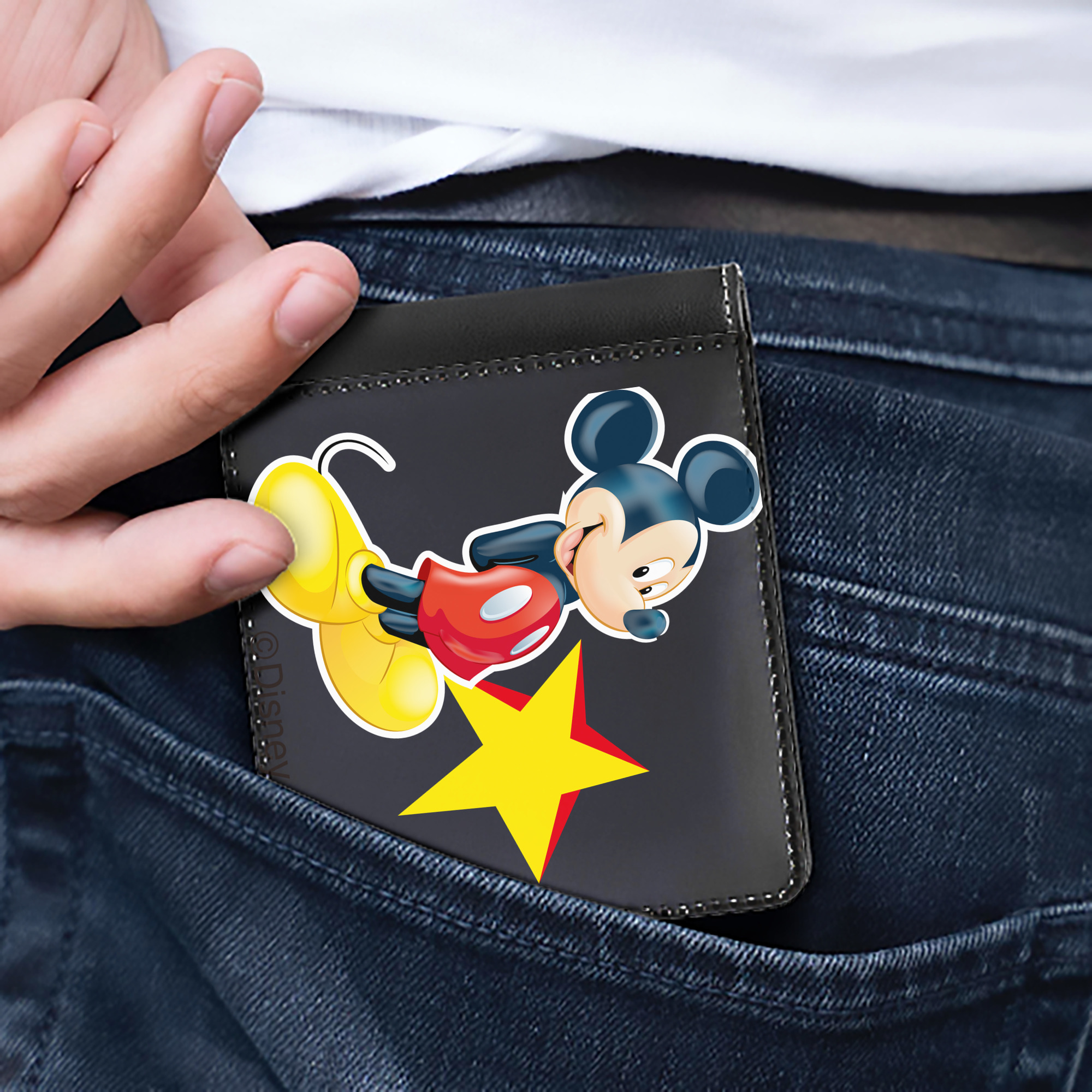 （画像用） ミッキーマウス Mickey Mouse 二つ折り革財布