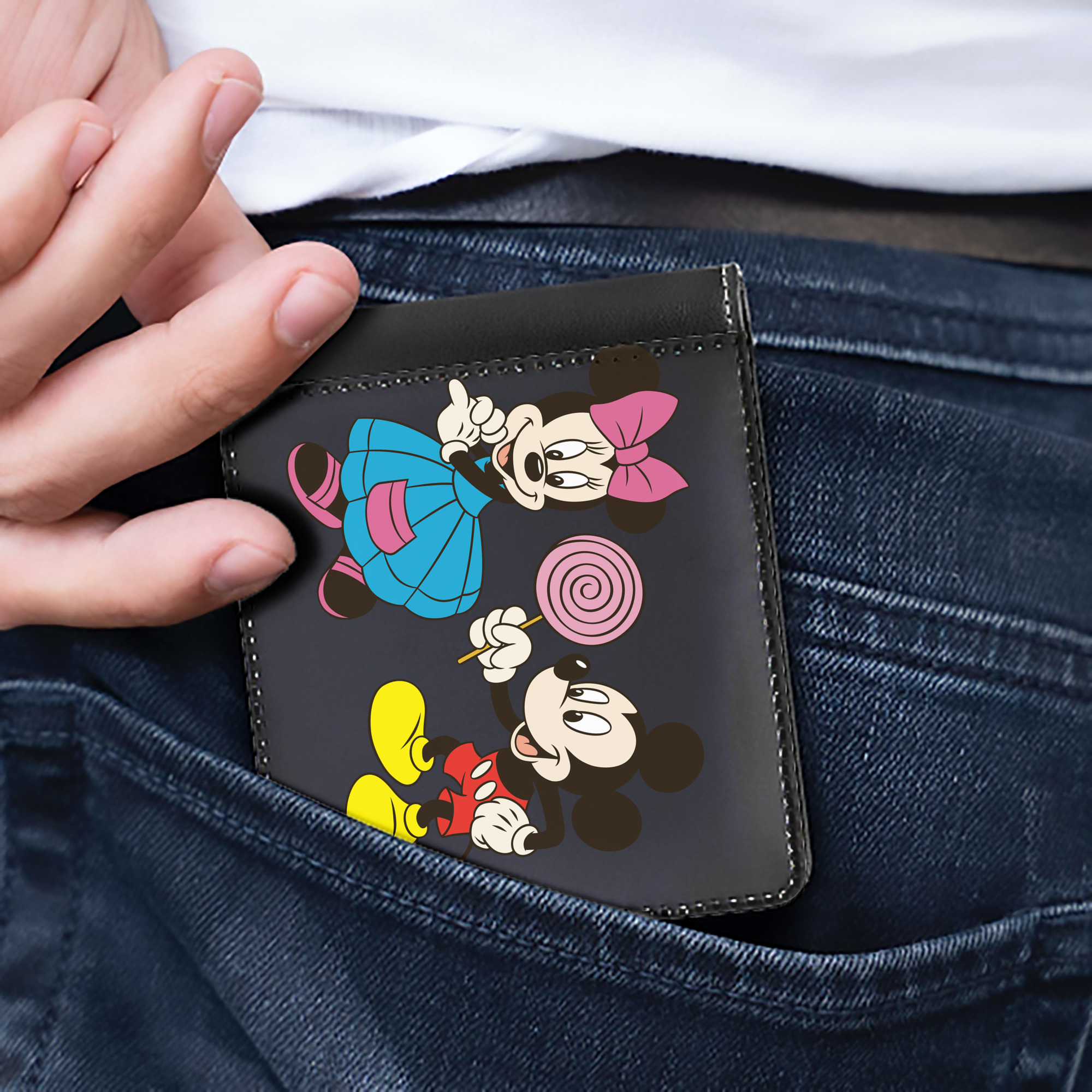 （画像用） ミッキーマウス Mickey Mouse 二つ折り革財布