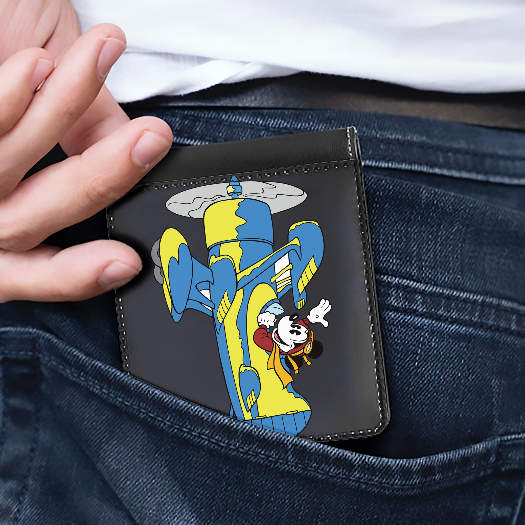 （画像用） ミッキーマウス Mickey Mouse 二つ折り革財布