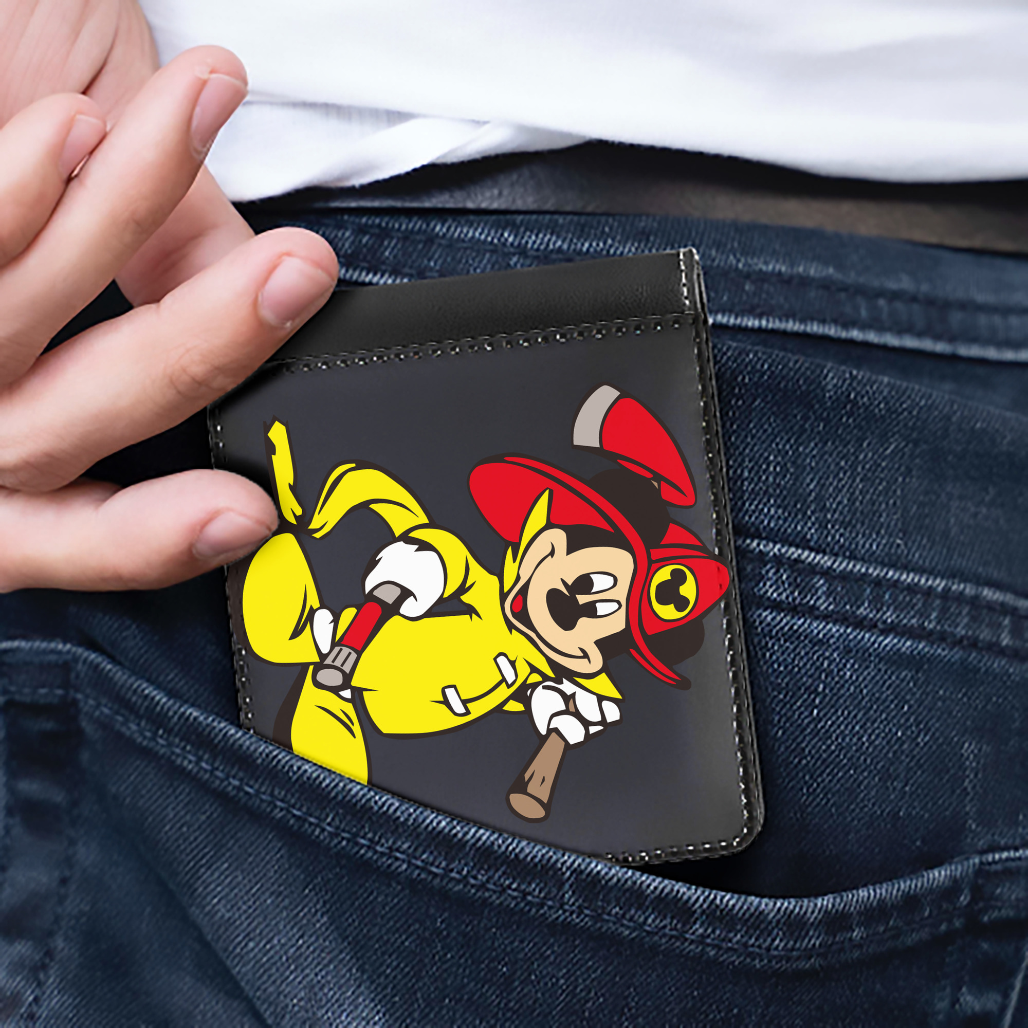 （画像用） ミッキーマウス Mickey Mouse 二つ折り革財布