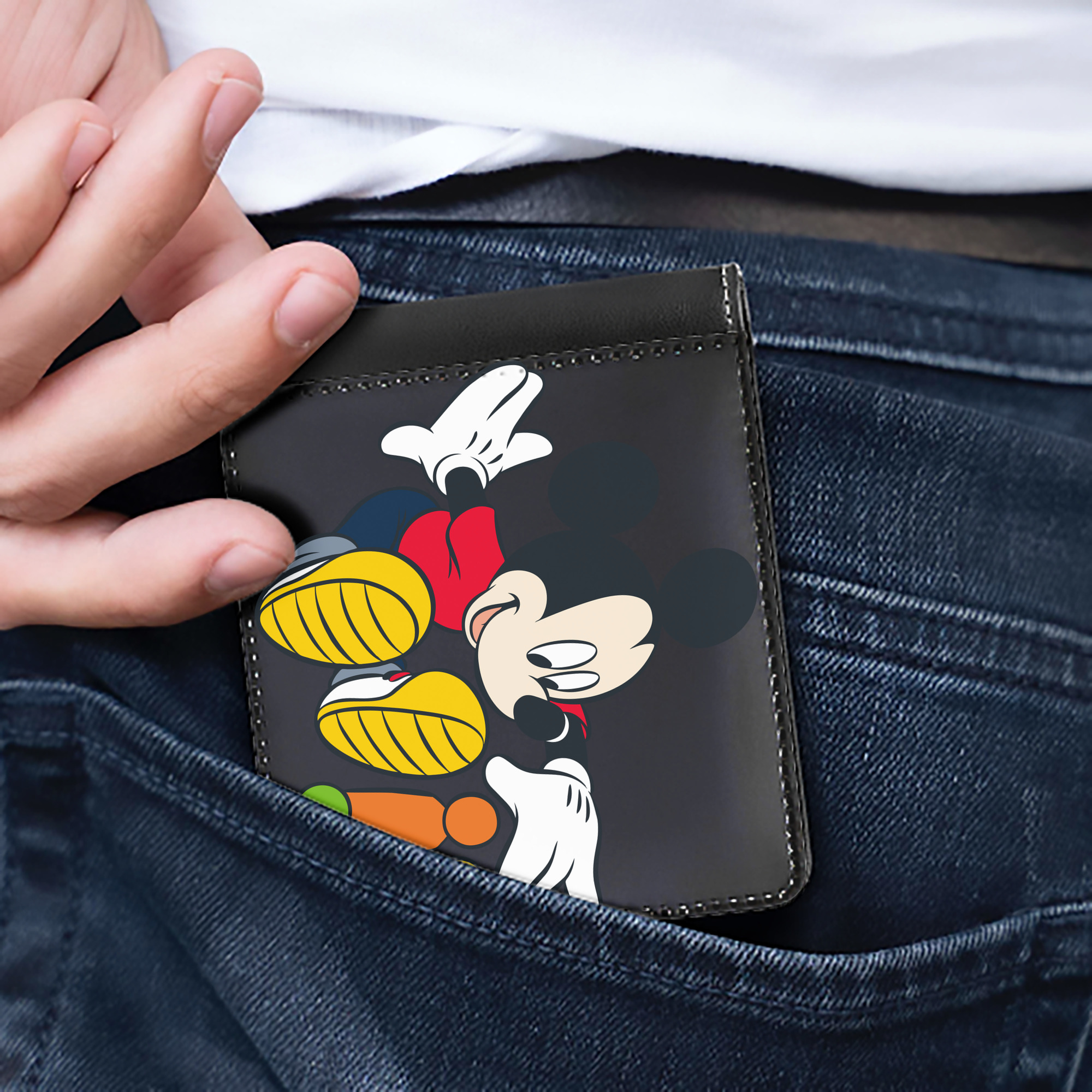 （画像用） ミッキーマウス Mickey Mouse 二つ折り革財布