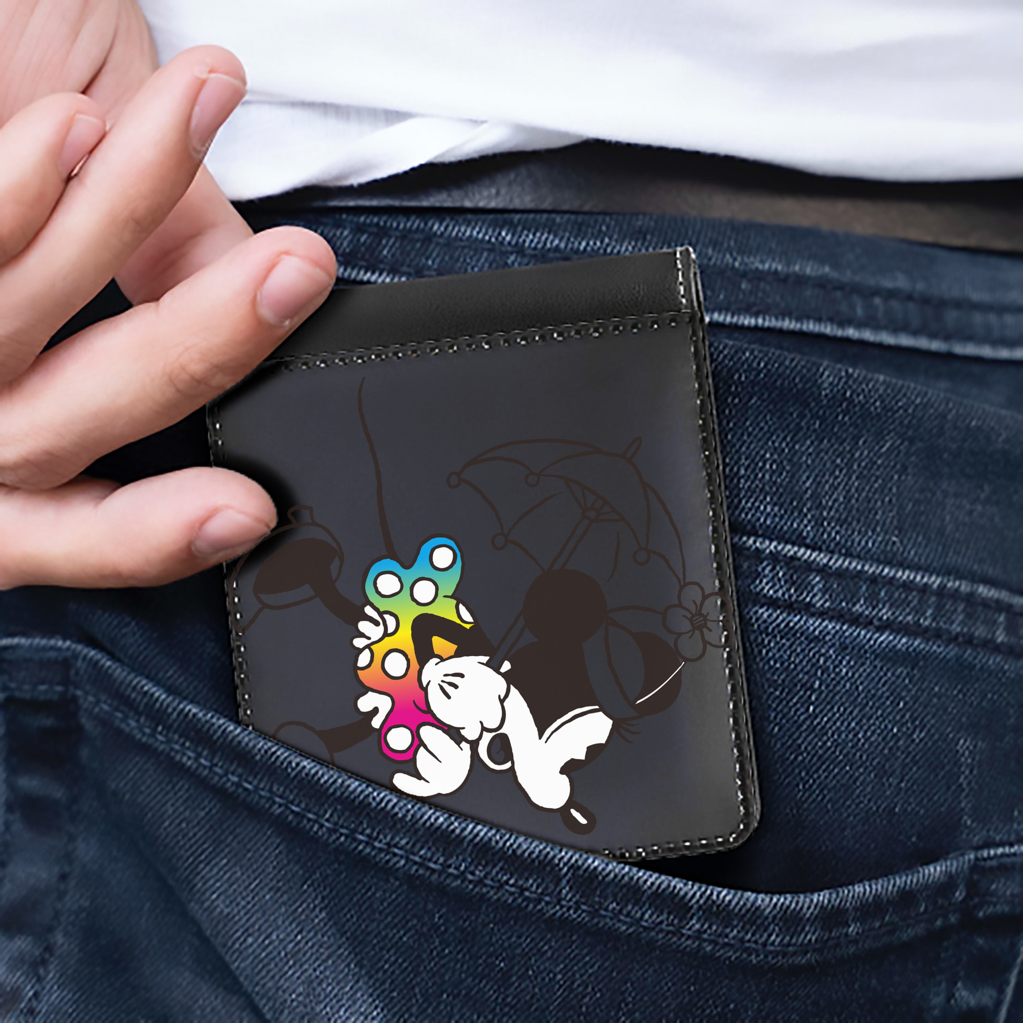（画像用） ミッキーマウス Mickey Mouse 二つ折り革財布