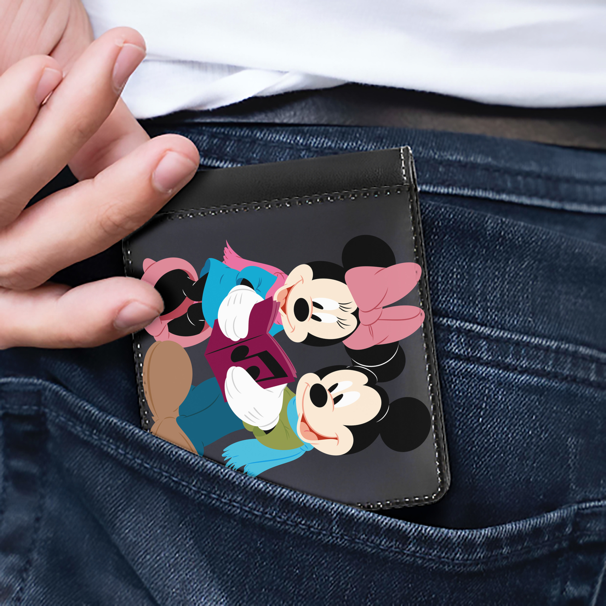 （画像用） ミッキーマウス Mickey Mouse 二つ折り革財布