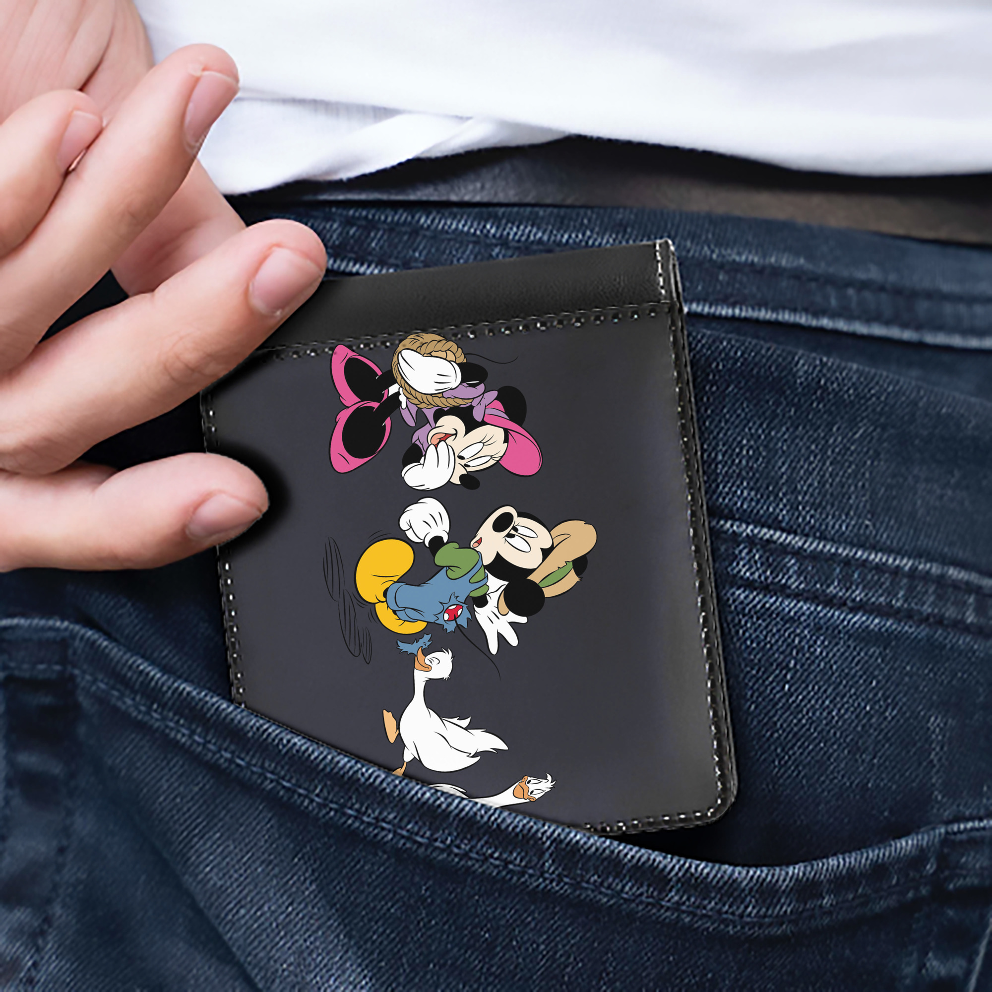 （画像用） ミッキーマウス Mickey Mouse 二つ折り革財布
