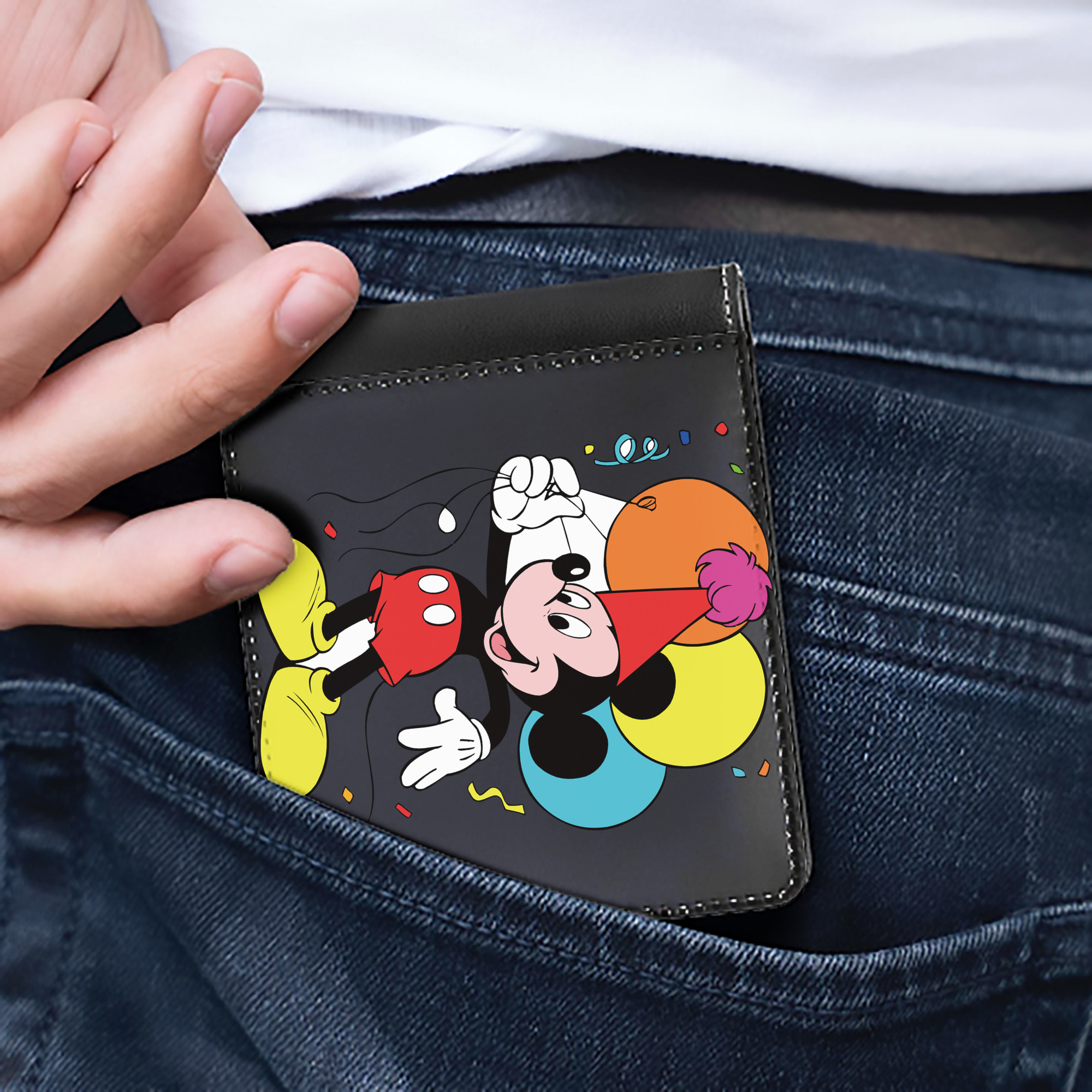 （画像用） ミッキーマウス Mickey Mouse 二つ折り革財布