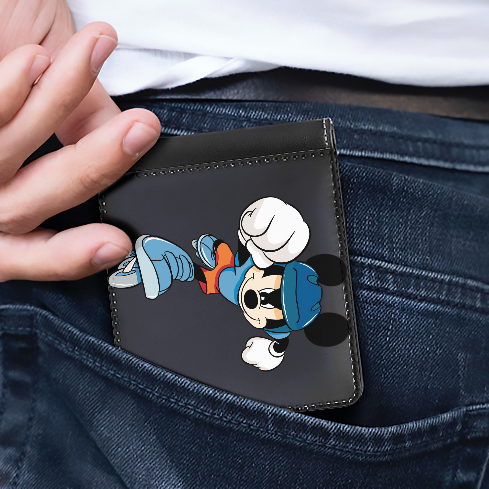 （画像用） ミッキーマウス Mickey Mouse 二つ折り革財布