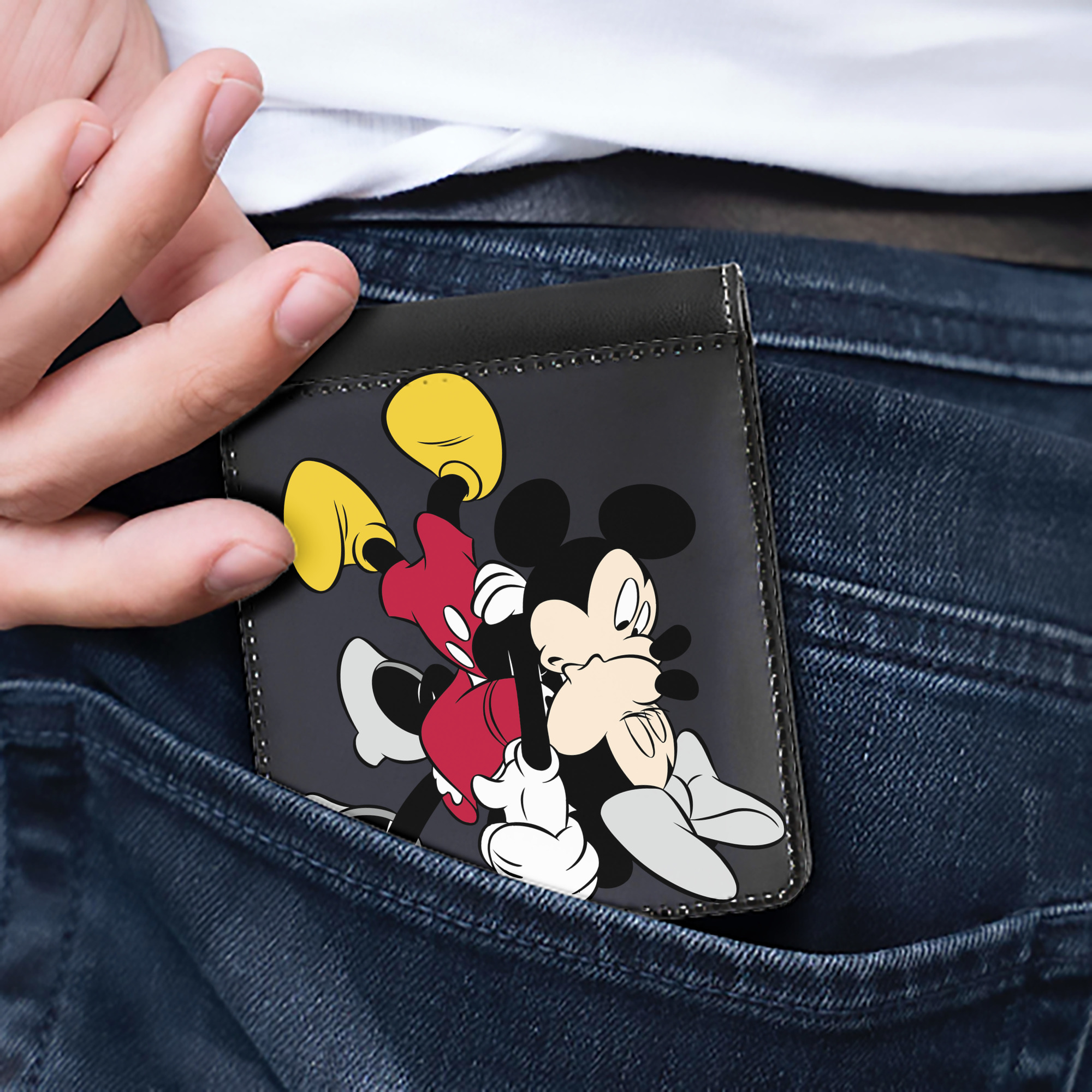 （画像用） ミッキーマウス Mickey Mouse 二つ折り革財布