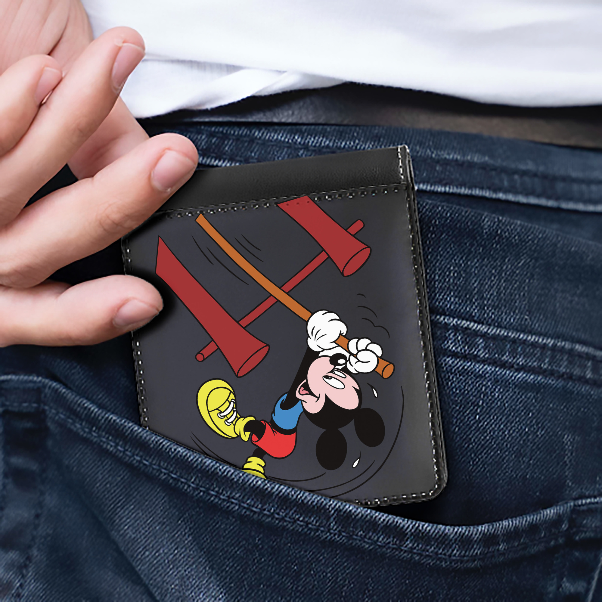 （画像用） ミッキーマウス Mickey Mouse 二つ折り革財布